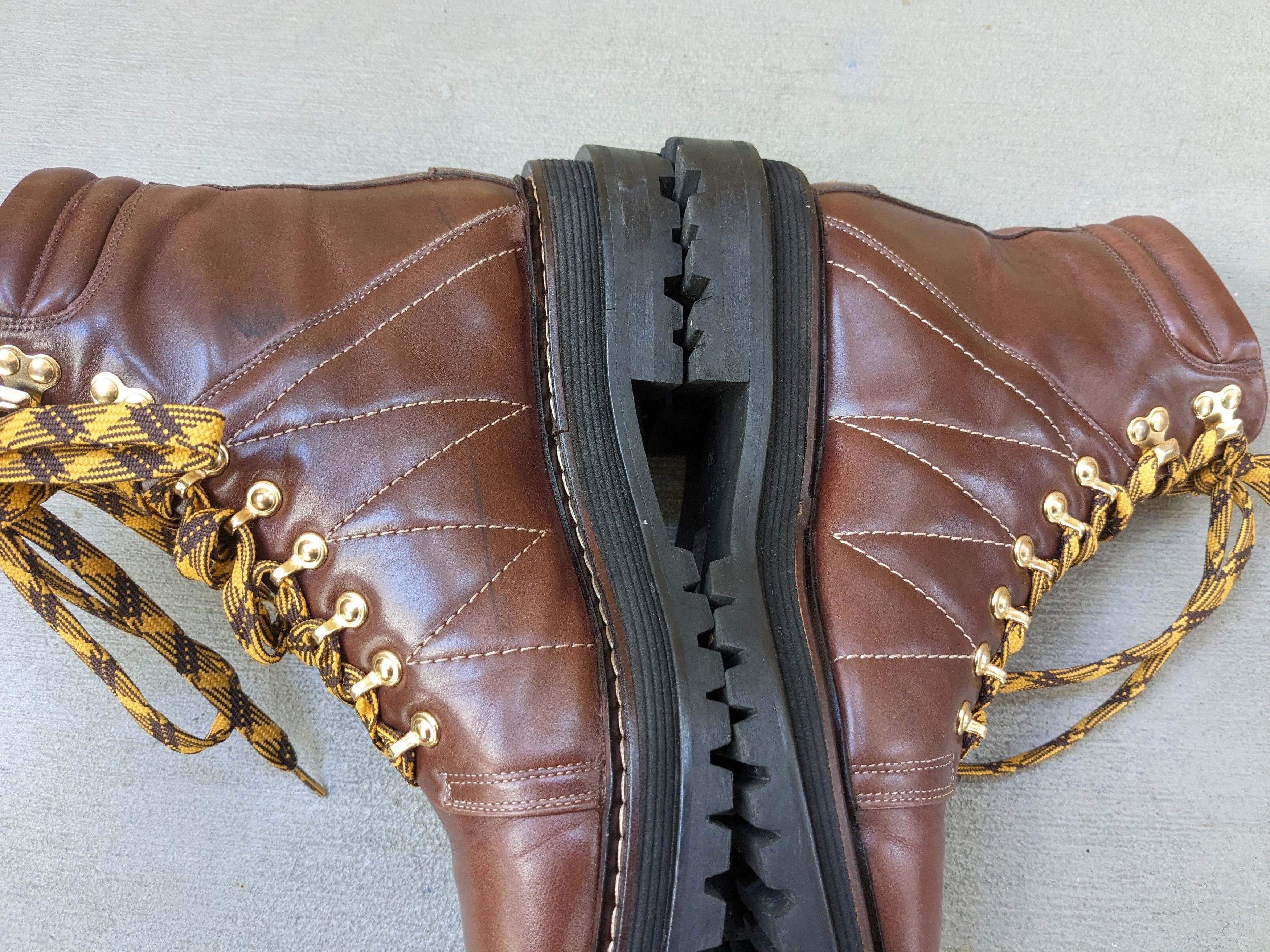 Sandro Sandro Boots Brown Leather 7 40 Lace Up Rubber Chunky Size US 7 / EU 40 - 8 Thumbnail