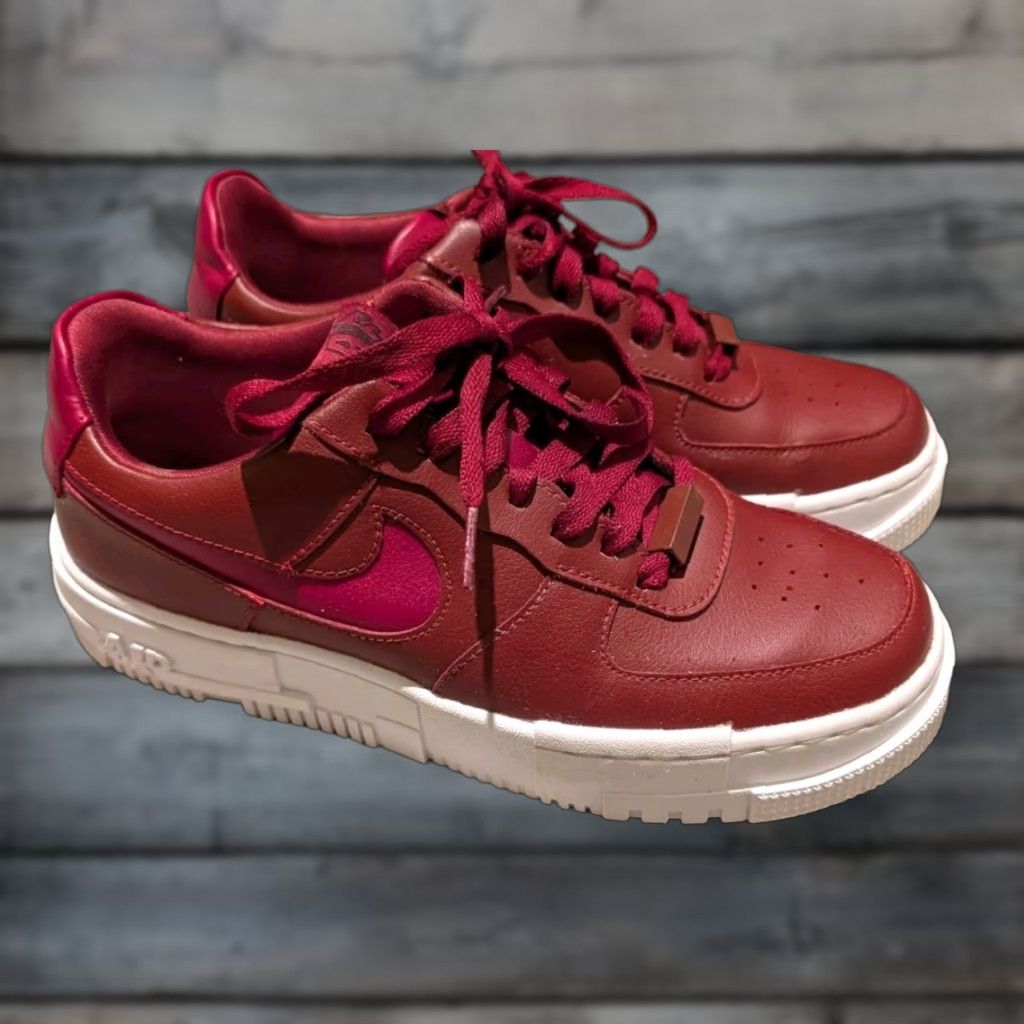 Nike Nike Air Force 1 Low Pixel Red Leather CK6649-600 Women's Size 8.5 Sneaker Nike Air Force 1 Low Pixel Red Leather - Womens - 8.5 Size ONE SIZE - 1 Thumbnail