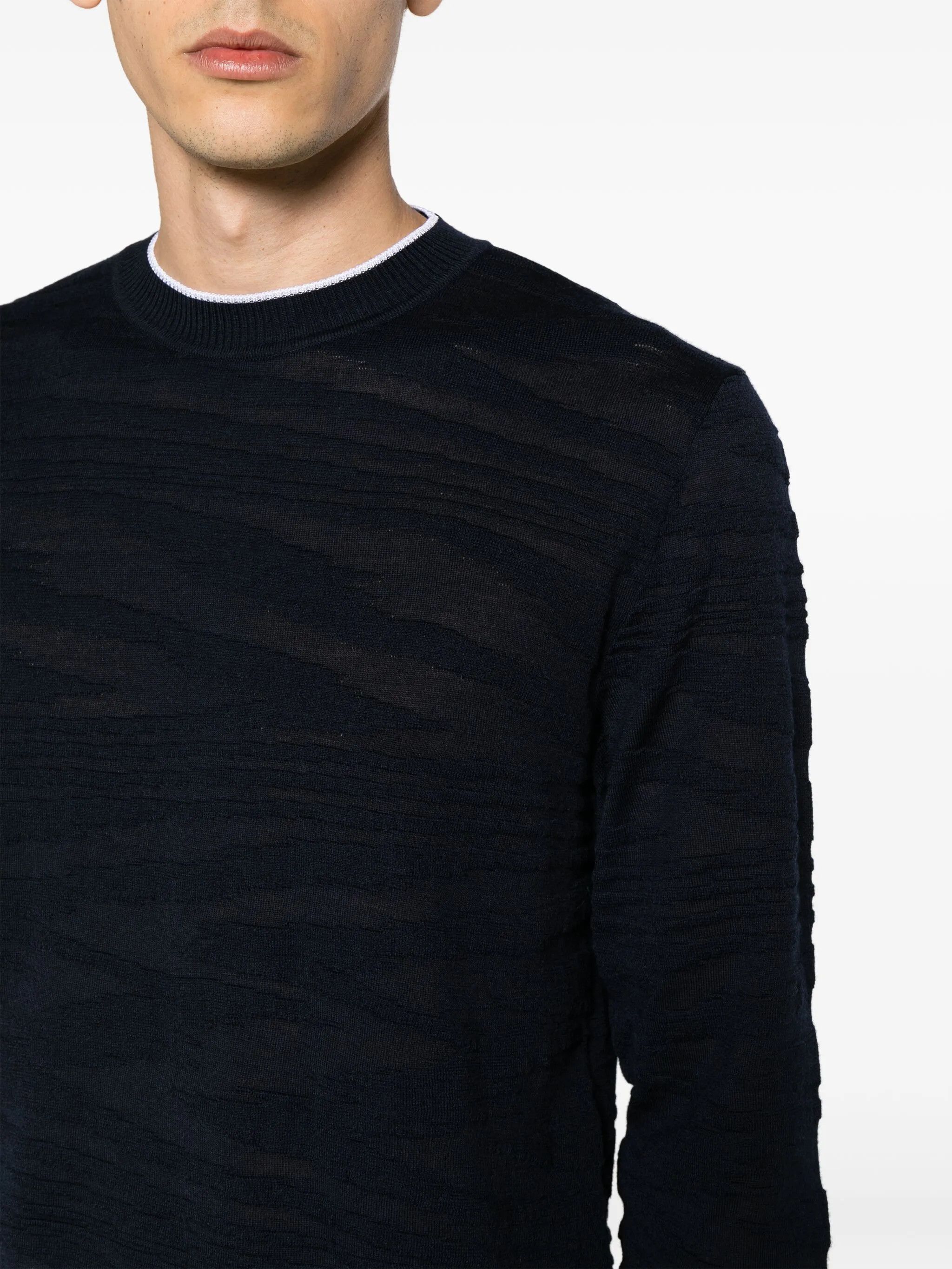 Missoni o1y0225 Crewneck Sweater in Midnight Blue Size US M / EU 48-50 / 2 - 2 Thumbnail