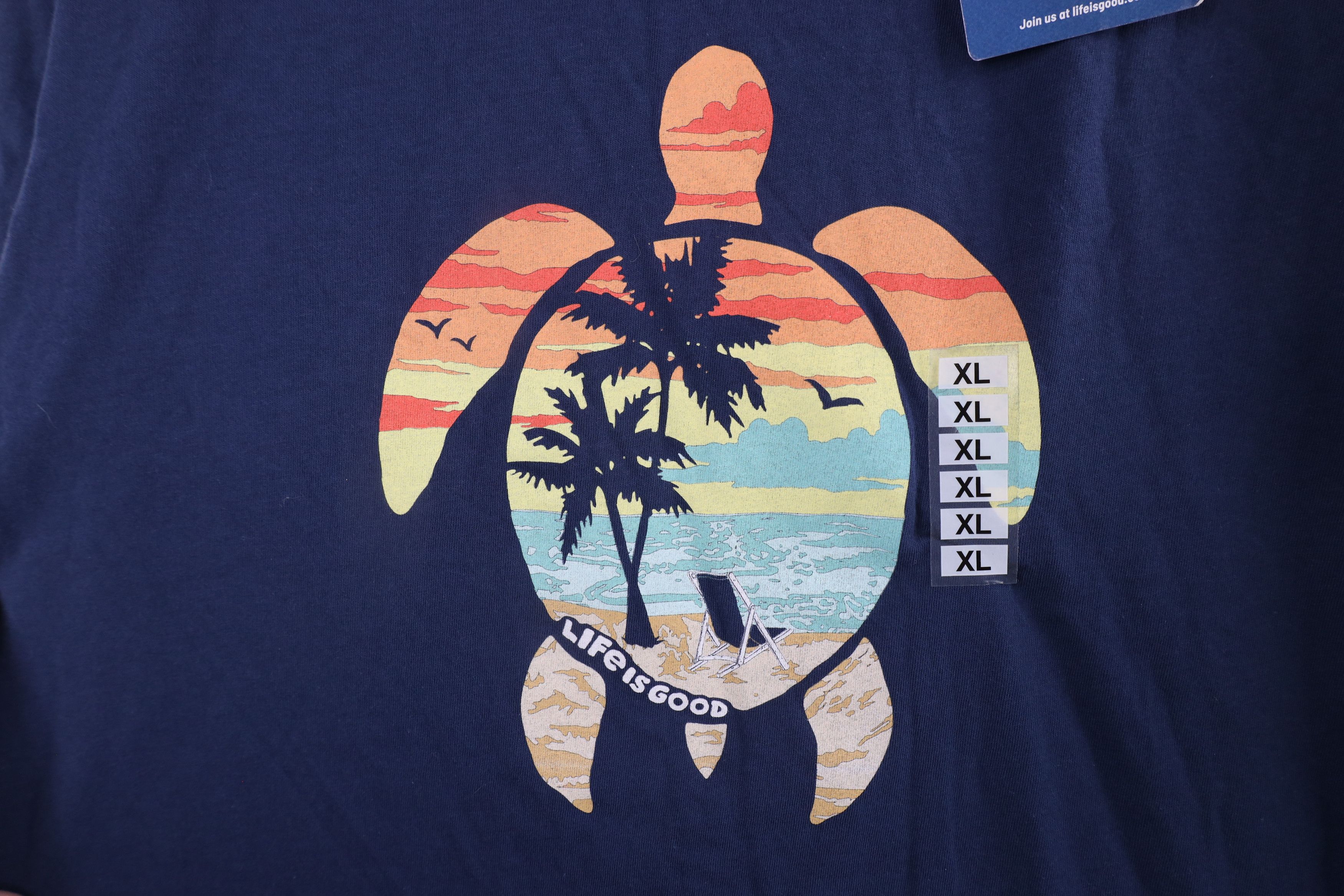 Life is Good × Vintage New Life Is Good Spell Out Sea Turtle Beach T-Shirt Blue Size XL / US 12-14 / IT 48-50 - 5 Thumbnail