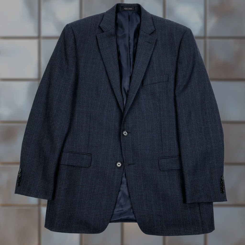 Ralph Lauren Ralph Lauren Men's 42L Blue Glen Check Plaid Wool Sport Coat Blazer Jacket Size 42R - 1 Thumbnail