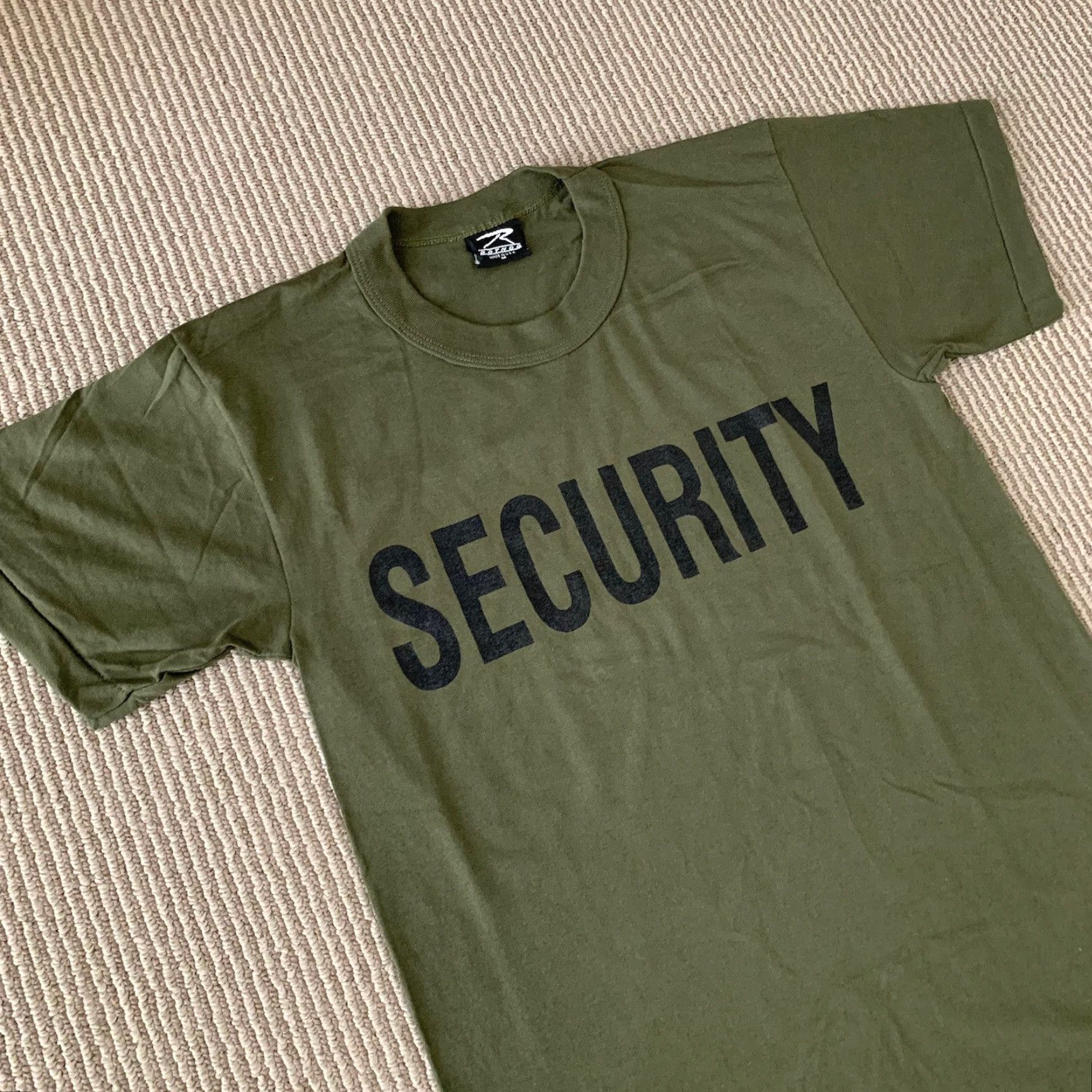 Rothco VINTAGE 80s Rothco Mens T-Shirt Short Sleeve Crew Neck Olive Green 50/50 Security Graphic Tee Mens Size US M / EU 48-50 / 2 - 3 Thumbnail