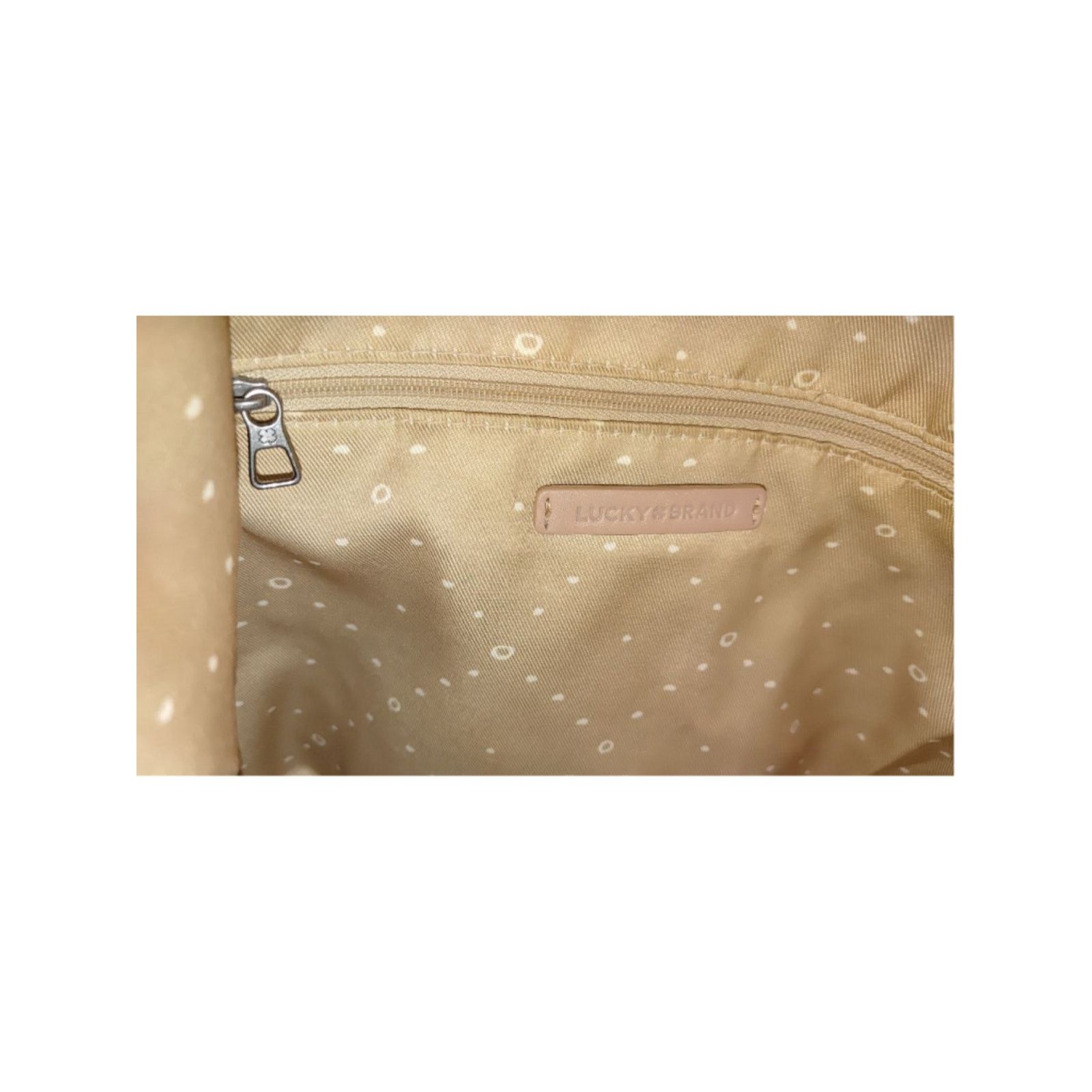 Lucky Brand Lucky Brand Nela Metallic Pink Champagne Leather Tote Size ONE SIZE - 10 Thumbnail