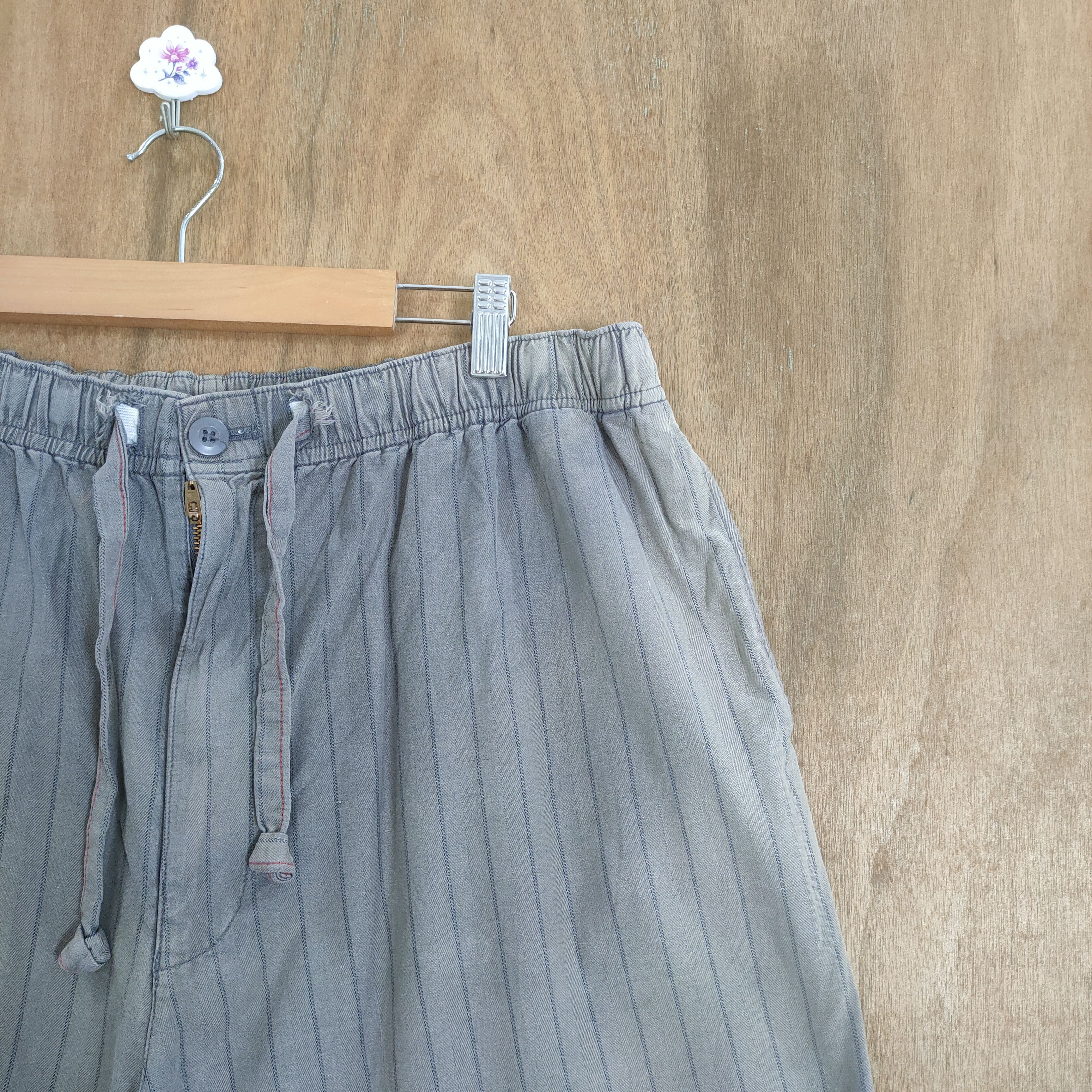 Japanese Brand VINTAGE SPRING WAIST FADED BROWN STRIPED BAGGY PANTS Size US 38 / EU 54 - 6 Thumbnail