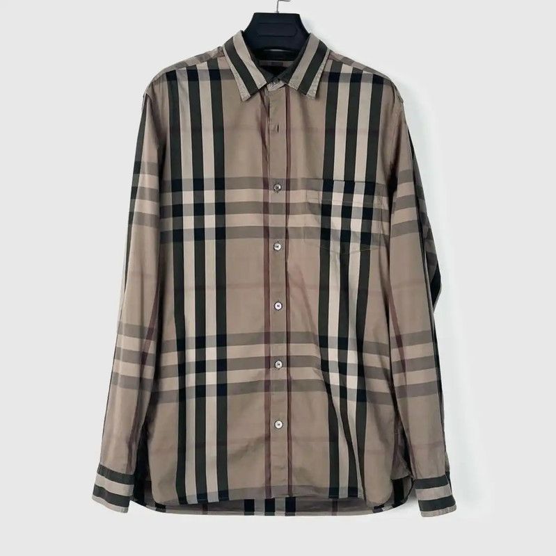 Burberry Burberry Brown Check Long Sleeve Shirt Size S / US 4 / IT 40 - 1 Thumbnail