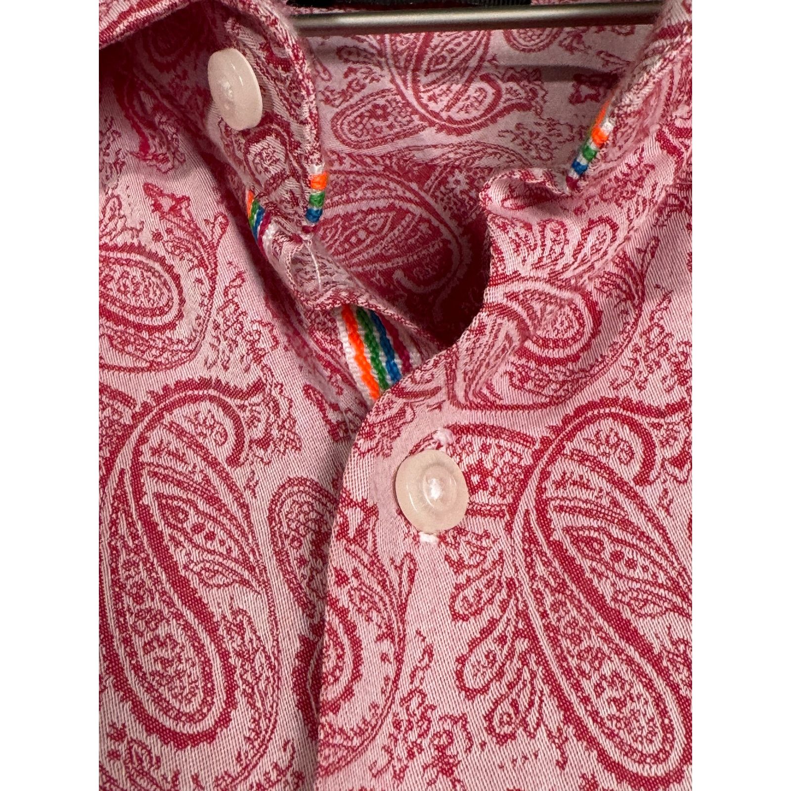 Other Steven Land Men's Paisley Button-Up Shirt 17.5 | Dressy Size US S / EU 44-46 / 1 - 4 Thumbnail