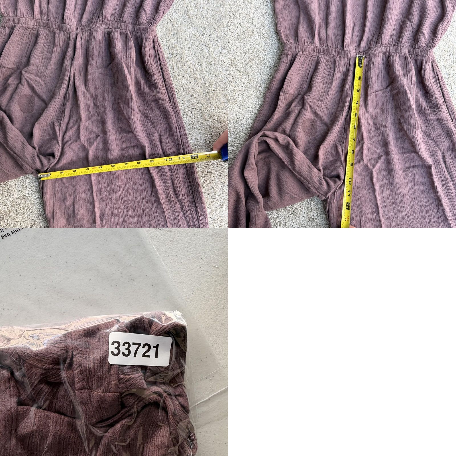 O'Neill O'Neill Jumpsuit Womens M Purple Gauze Sleeveless High Neck Elastic Waist | Casual Travel Solid 1 Piece Summer Size 32" / US 10 / IT 46 - 9 Thumbnail