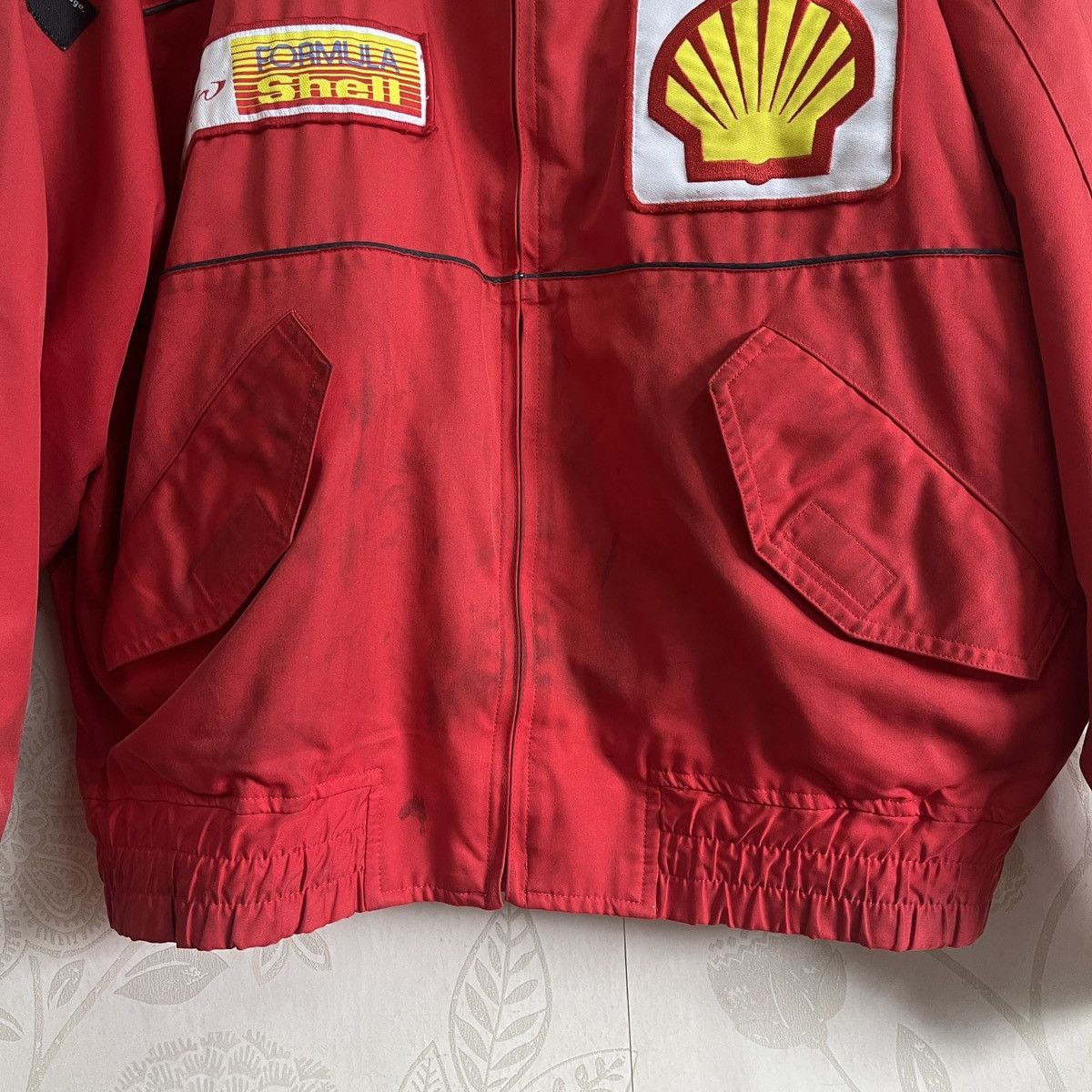 Formula 1 Vintage Japan Formula 1 Shell Workers Dirty Bomber Jacket Size US XL / EU 56 / 4 - 9 Thumbnail