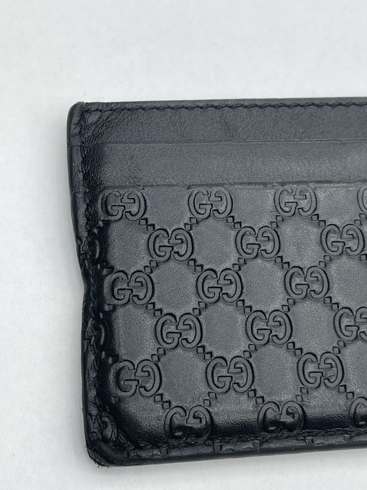 Gucci Gucci Micro Guccissima Black Card Holder Size ONE SIZE - 3 Thumbnail