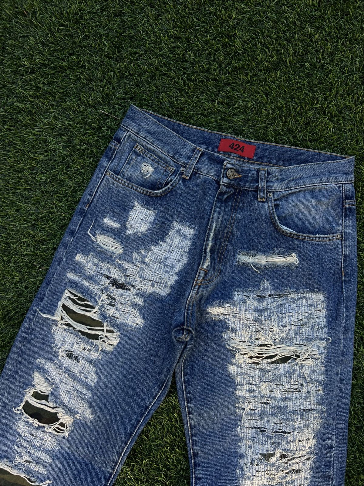 424 Big daddy ripped denim Size US 31 - 5 Thumbnail
