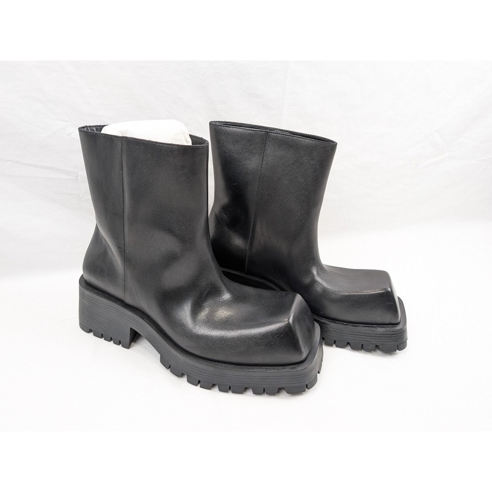 Balenciaga o1rshd1 Calfskin Trooper Bootie in Black Size US 10 / EU 43 - 10 Thumbnail