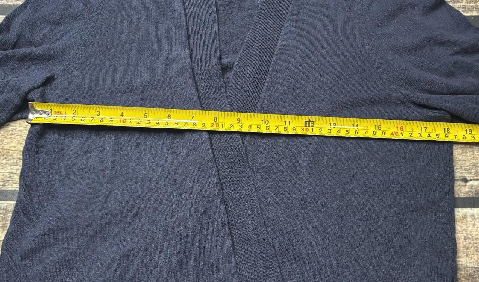 Other J Jill Cardigan Sweater Womens Large Linen Blend Open Navy Size L / US 10 / IT 46 - 10 Thumbnail
