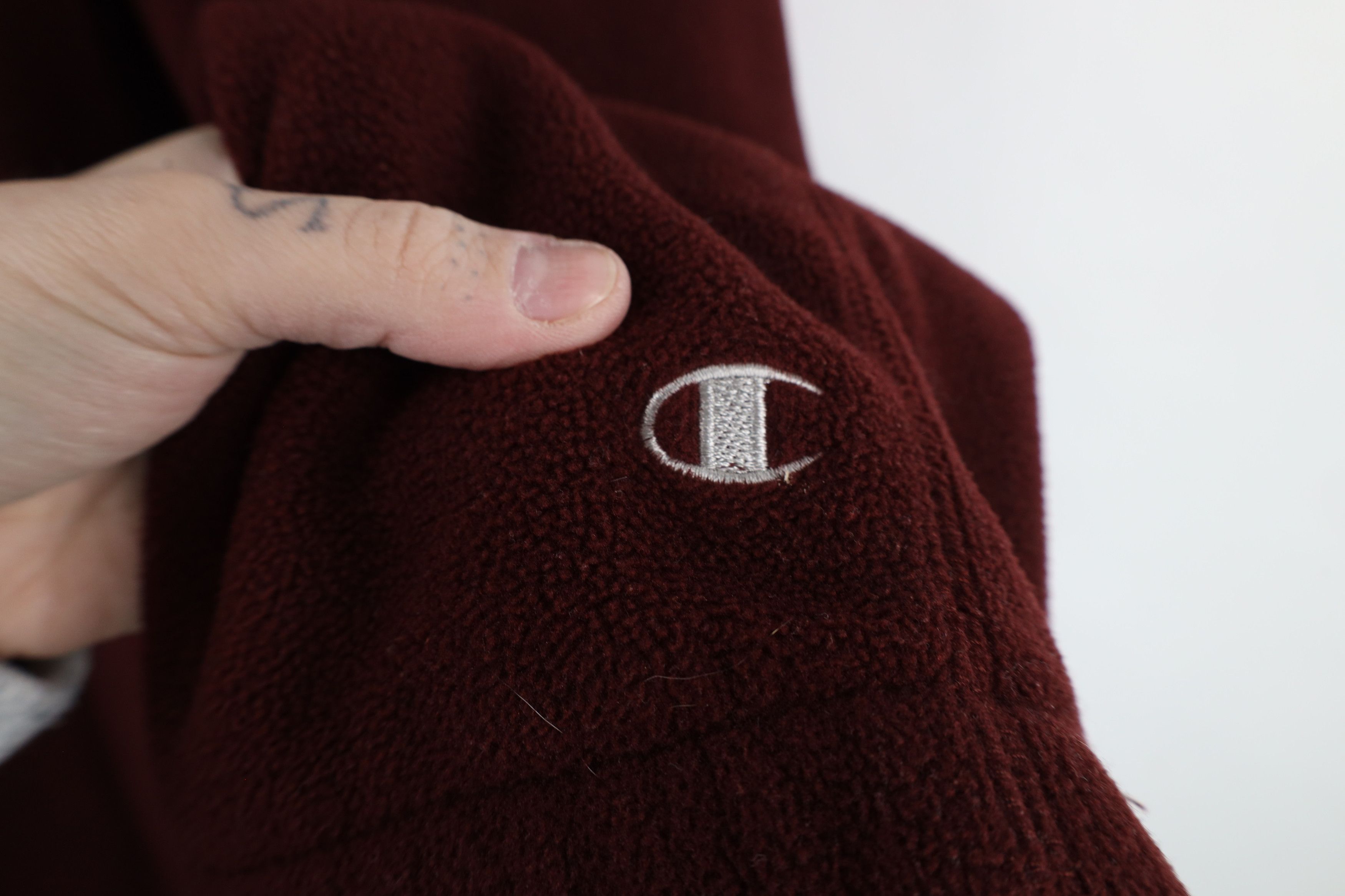 Champion × Vintage Vintage 90s Champion Heavyweight Half Zip Fleece Sweater Red Size US XL / EU 56 / 4 - 5 Thumbnail