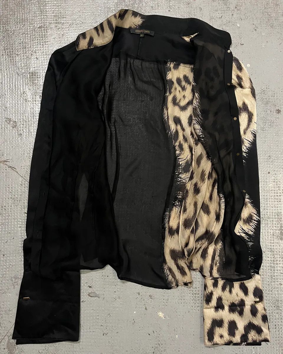 Roberto Cavalli AW2001 Roberto Cavalli Black Silk Leopard Print Shirt Size L / US 10 / IT 46 - 8 Thumbnail