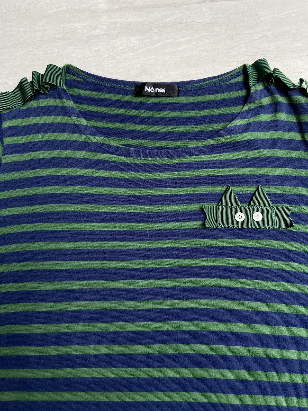 Issey Miyake NE-NET Issey Miyake Striped Long T-shirt/Dress Size US S / EU 44-46 / 1 - 14 Thumbnail