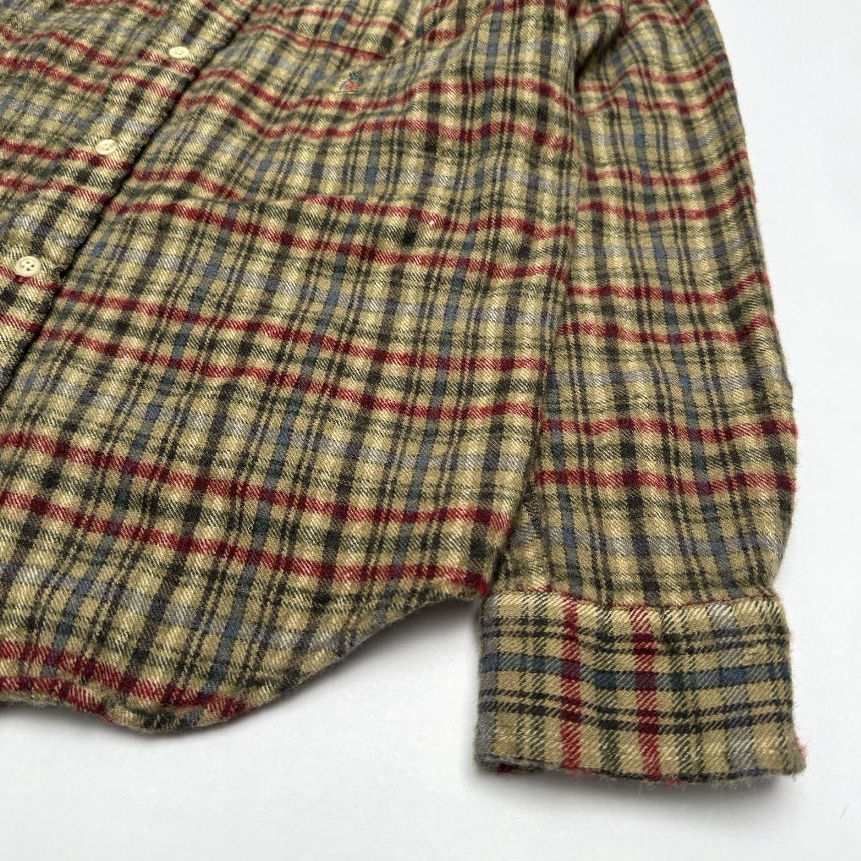 Tommy Hilfiger VINTAGE Tommy Hilfiger Men’s Medium Brown Plaid Wool Flannel Button-Up Shirt 90s Mens M Brown Classic Wool Flannel Shirt Size US M / EU 48-50 / 2 - 2 Thumbnail