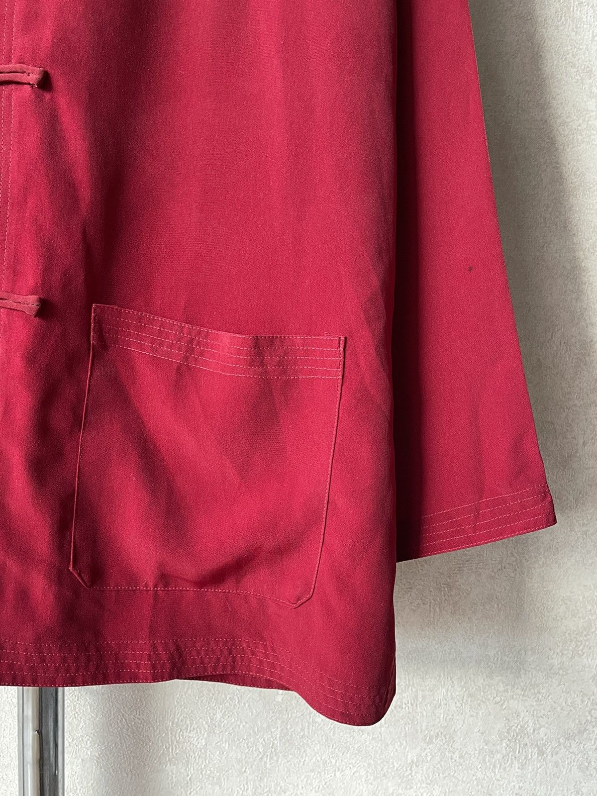 Japanese Brand 90s Vintage Burgundy Dragon Embroidered Chinese Tang Shirt Size US XXL / EU 58 / 5 - 6 Thumbnail