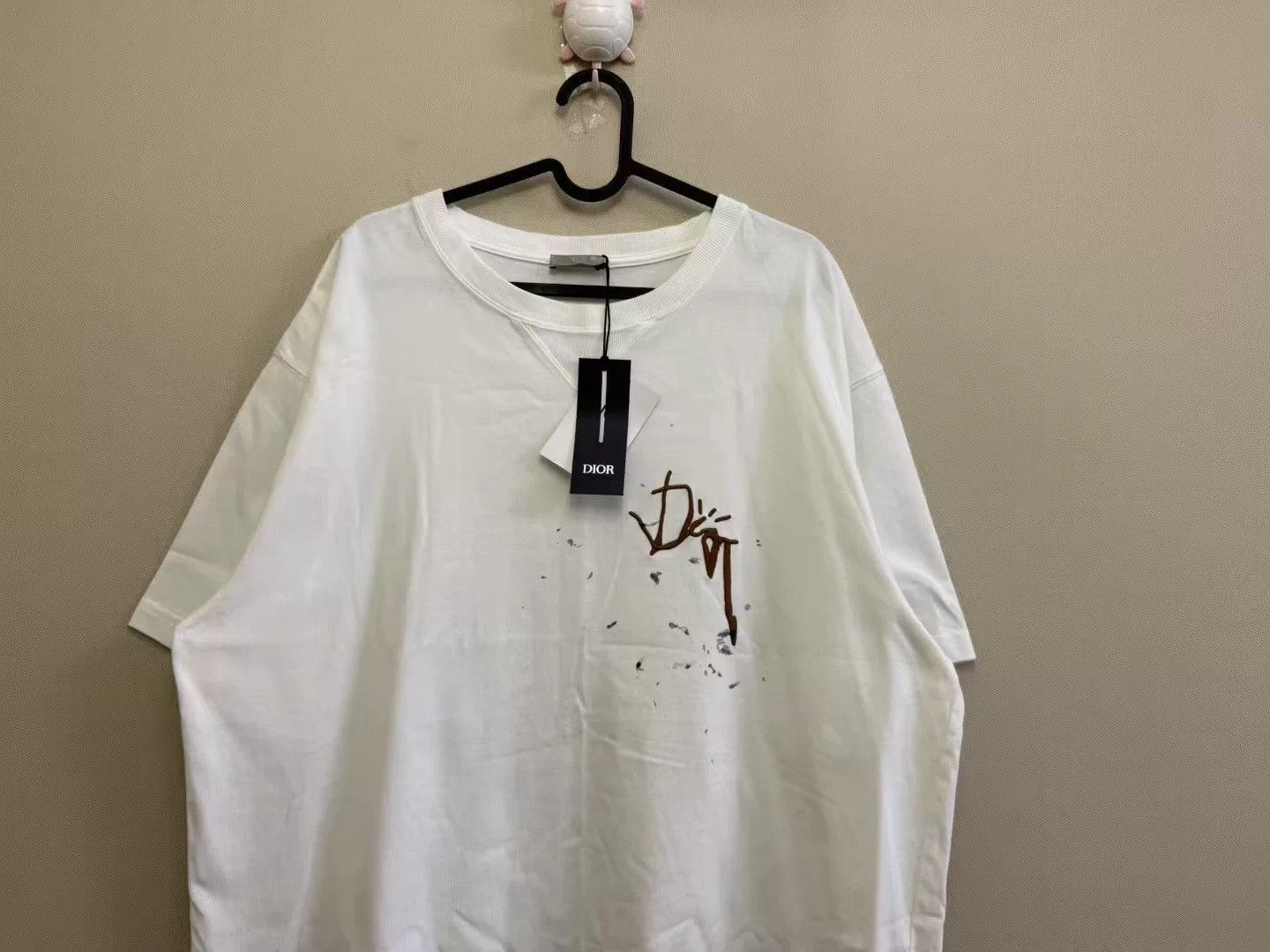 Dior DIOR x TRAVIS White Embroidered Splatter Tee Size US XXL / EU 58 / 5 - 2 Thumbnail