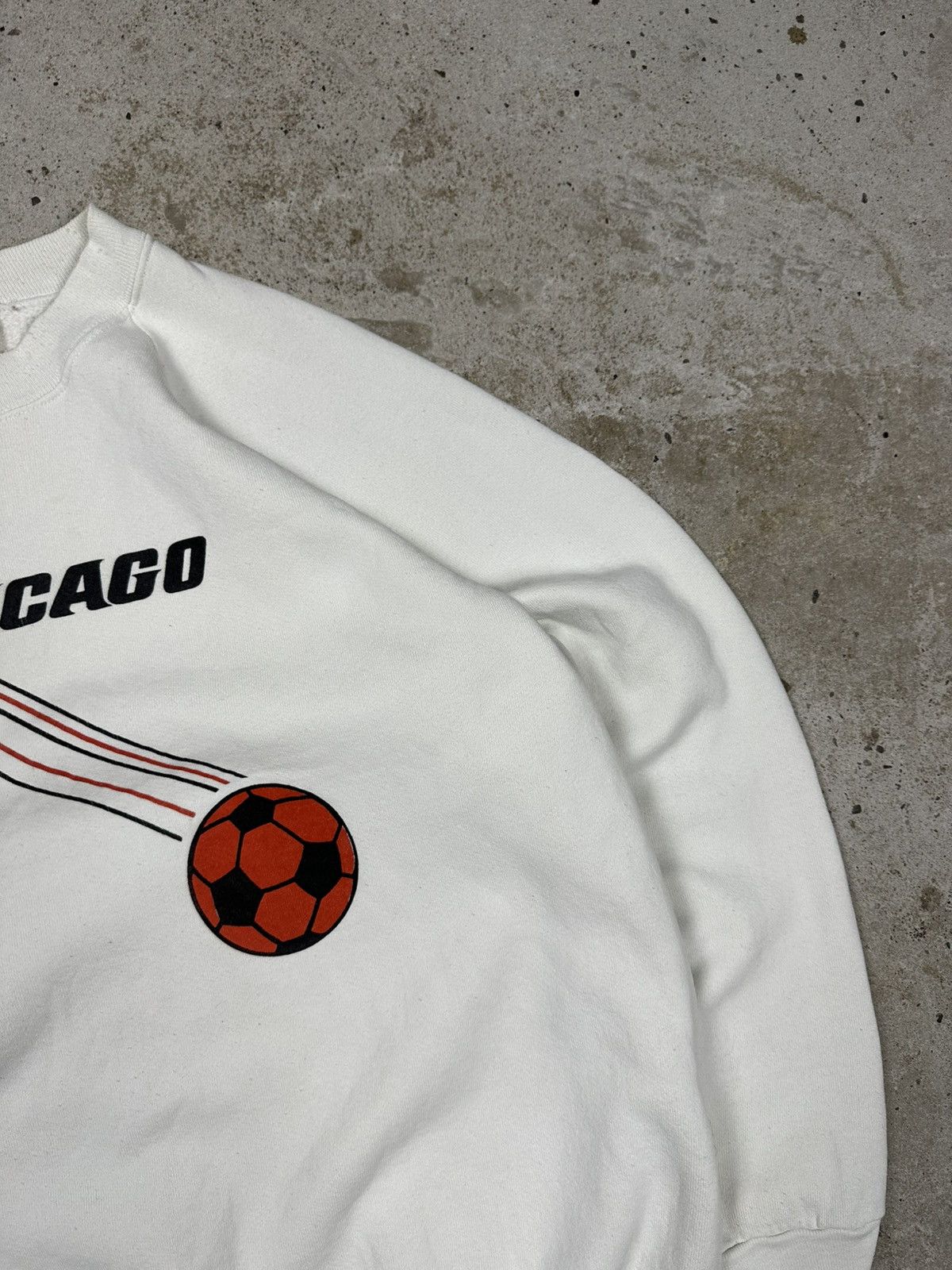 Vintage Vintage 90s Chicago Power Soccer MLS White Crewneck Sweat Size US L / EU 52-54 / 3 - 8 Thumbnail