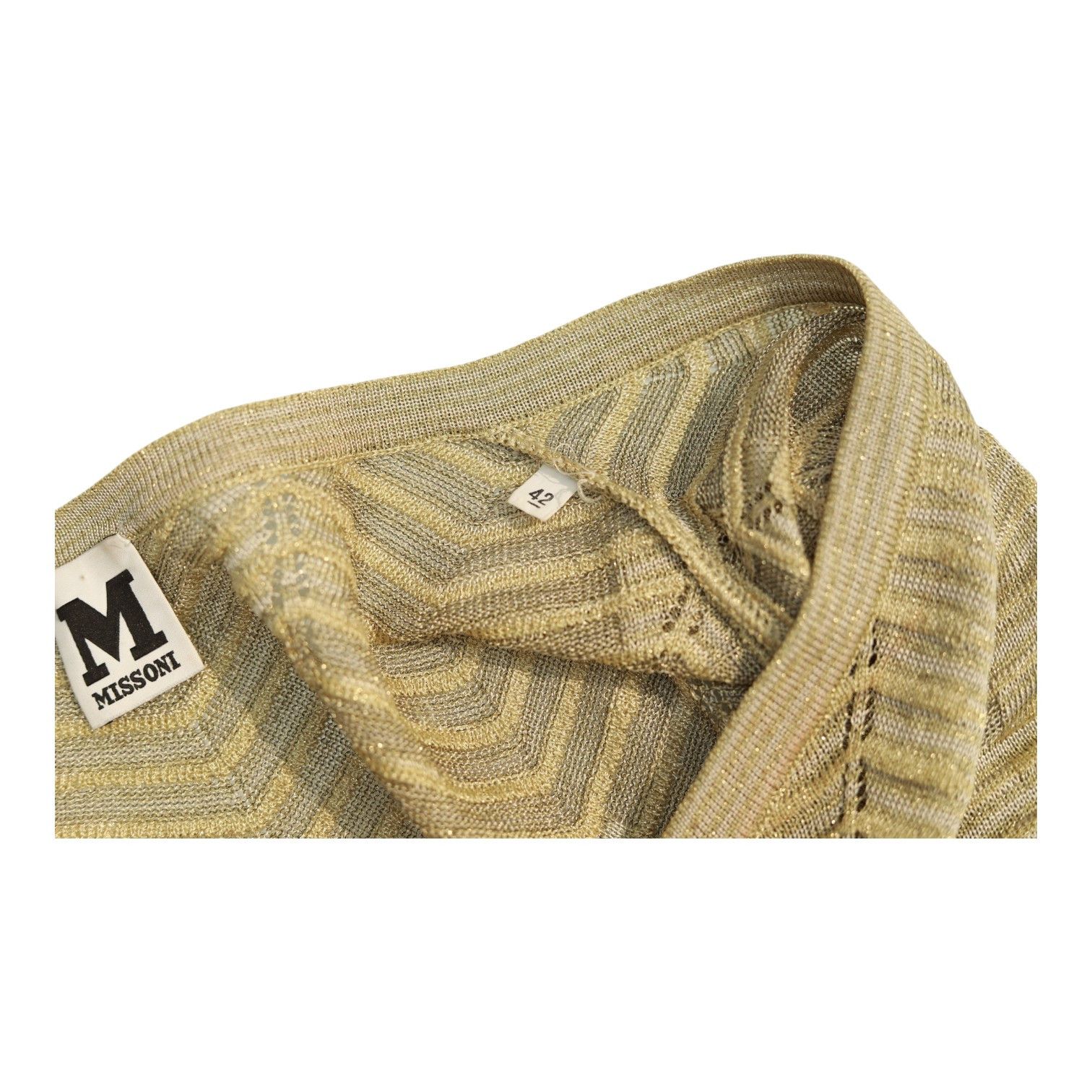 Missoni Missoni Gold Shiny Cap Sleeve Mini length Knit Dress S. 42 Size M / US 6-8 / IT 42-44 - 4 Thumbnail