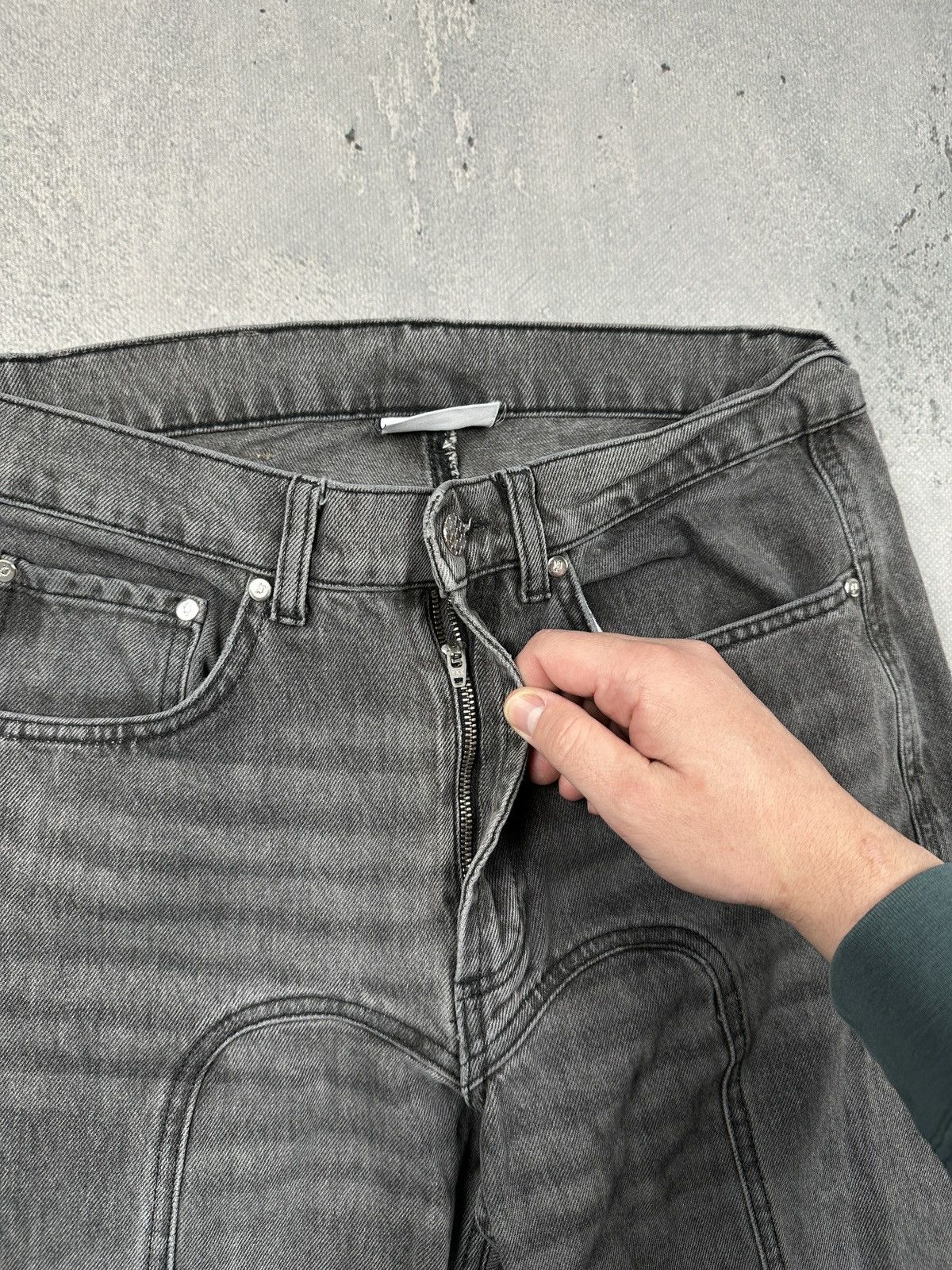 Peso Peso Archive Curved Seam Grey Wash Baggy Jeans Y2K W30 Size US 30 / EU 46 - 10 Thumbnail