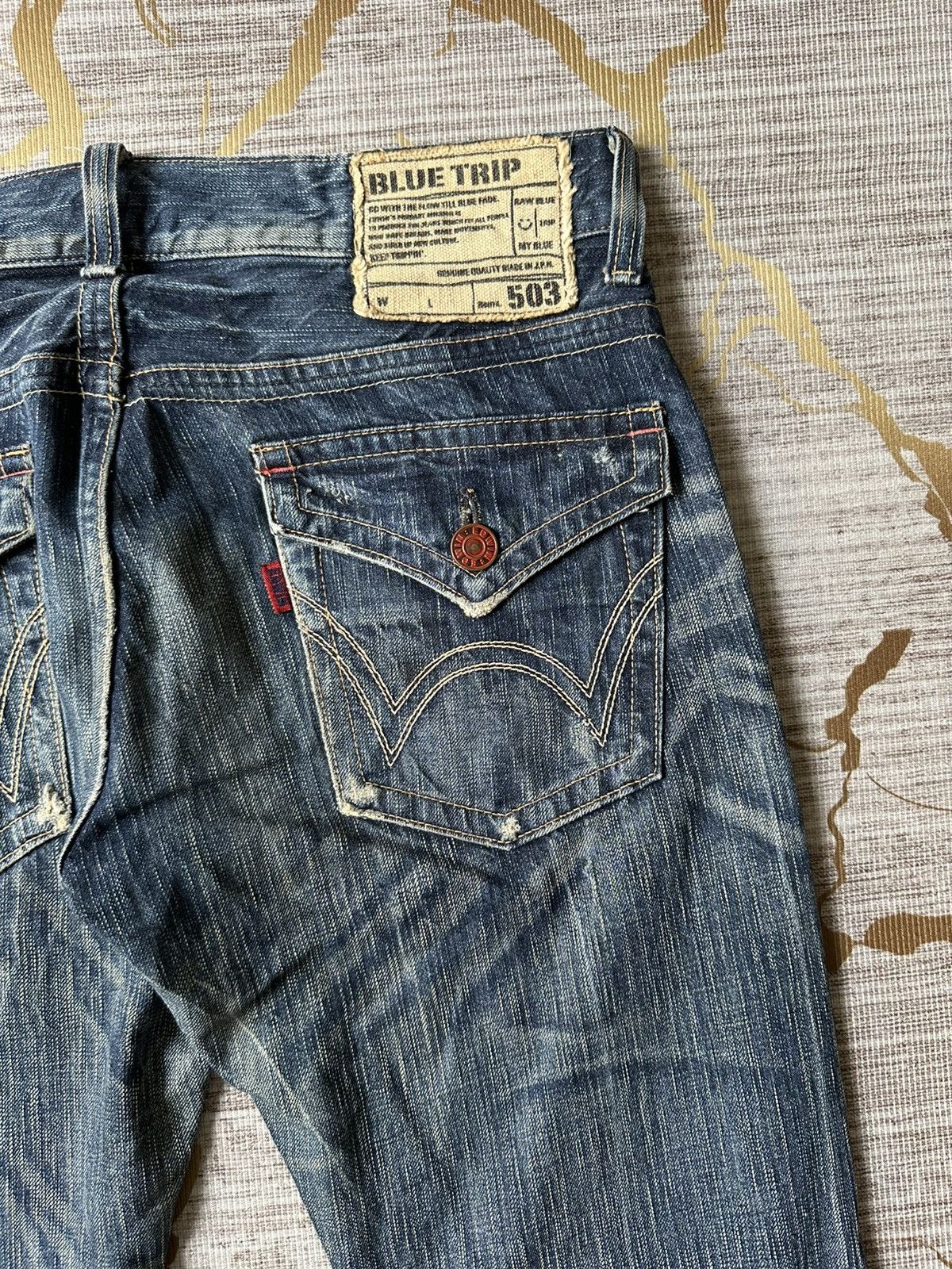 Japanese Brand FLARE Edwin 503 Claw Marks Design Denim Size US 32 / EU 48 - 18 Thumbnail
