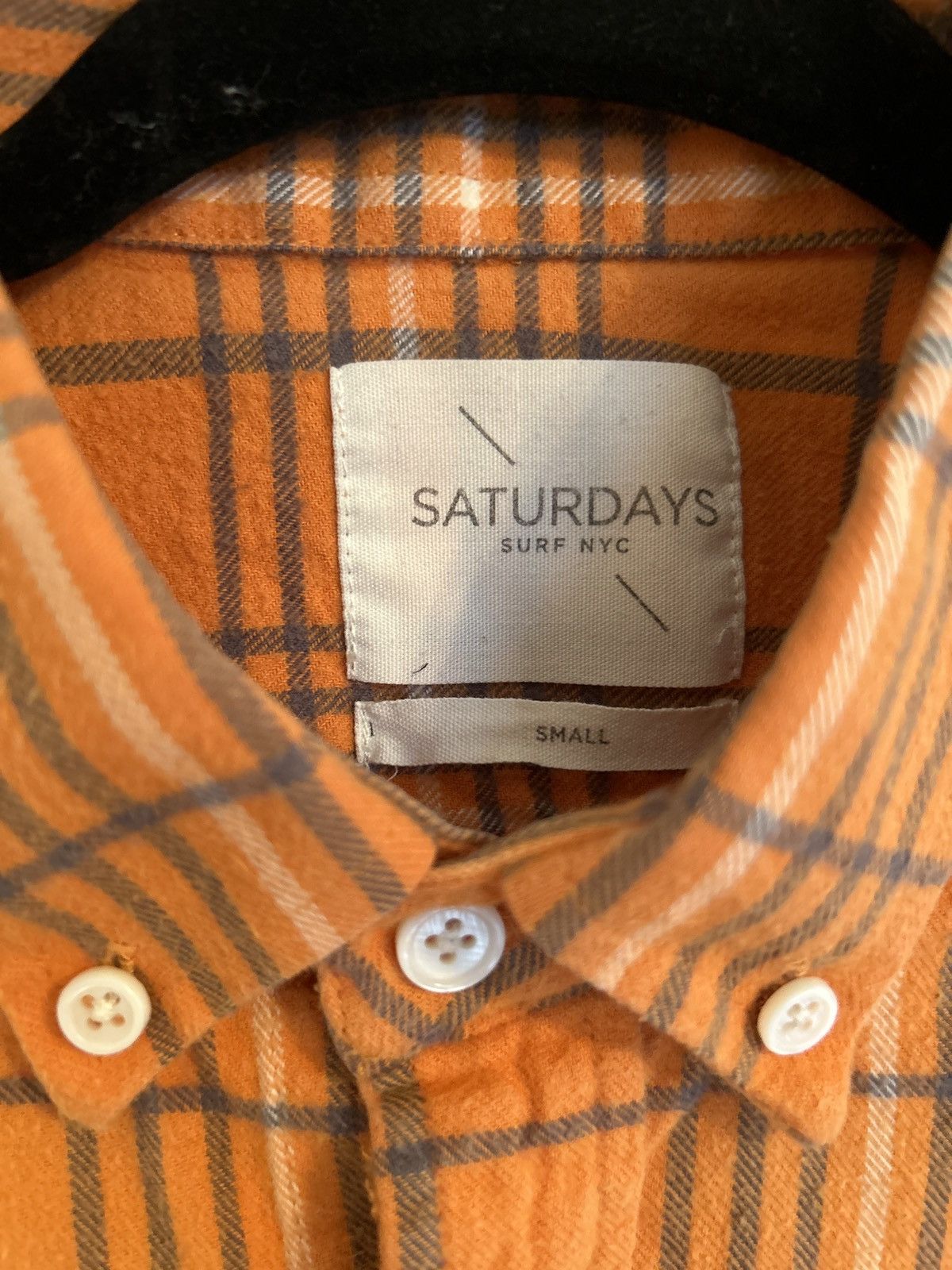 Saturdays NYC Saturdays Surf NYC Orange Brushed Flannel Button Down Shirt Size US S / EU 44-46 / 1 - 2 Thumbnail
