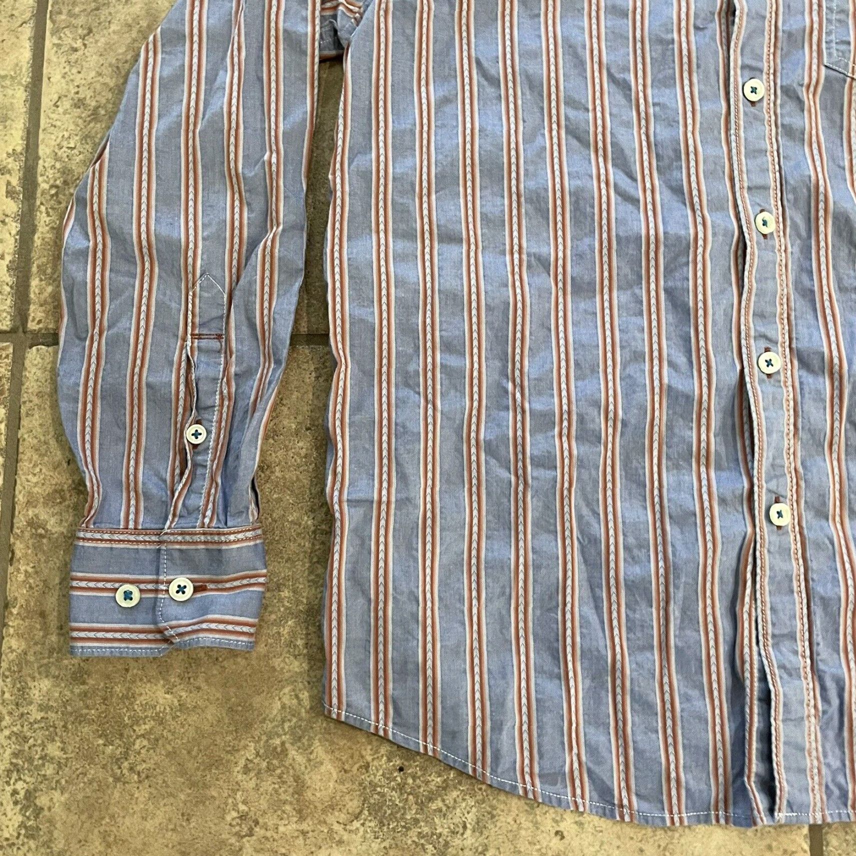 Tommy Bahama TOMMY BAHAMA Striped Button-Up Shirt Mens M Long Sleeve 100% Cotton Multicolor Size US M / EU 48-50 / 2 - 3 Thumbnail