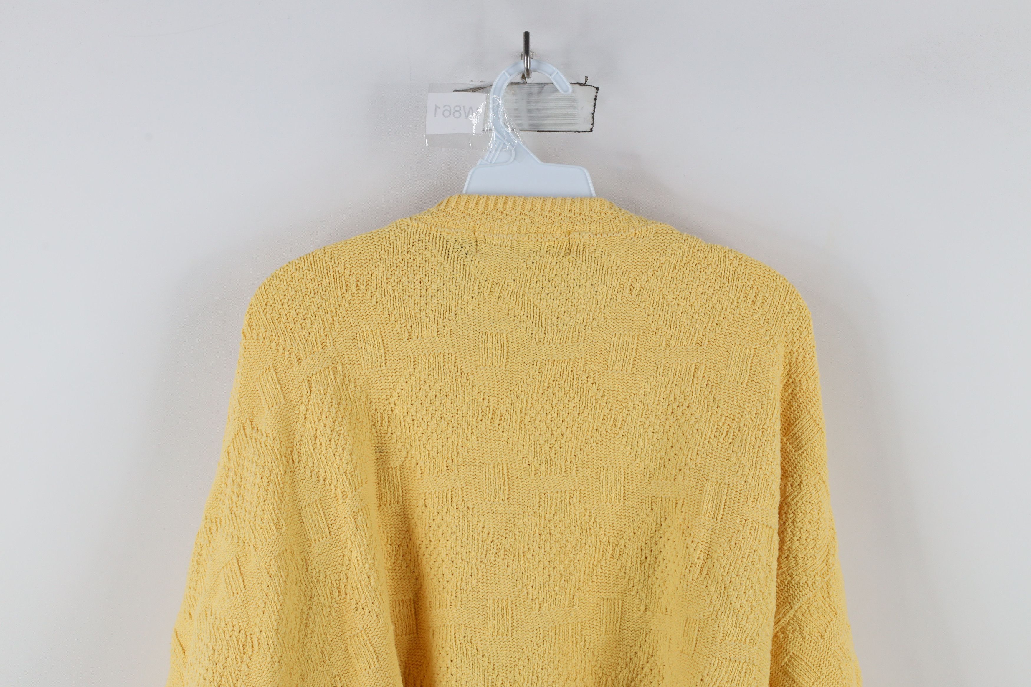Vintage Vintage 90s Streetwear Knit Crewneck Sweater Yellow USA Size US XL / EU 56 / 4 - 8 Thumbnail