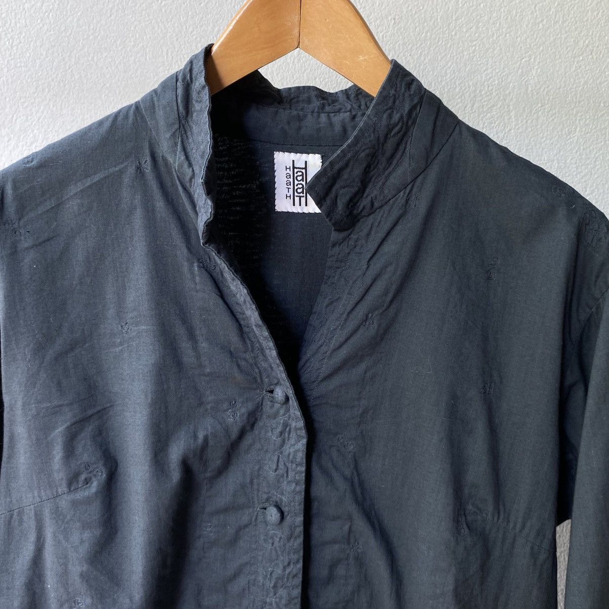 Issey Miyake Haath Dark Teal Embroidered Mandarin Shirt Size XS / US 0-2 / IT 36-38 - 10 Thumbnail
