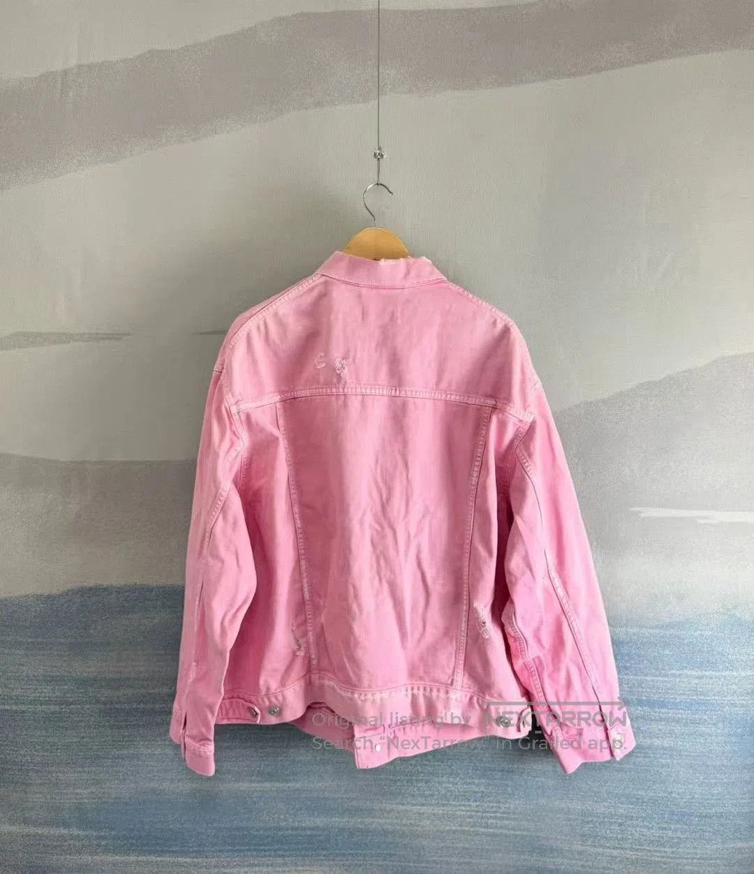Balenciaga Balenciaga Pink Distressed Denim Jacket. Size US S / EU 44-46 / 1 - 3 Thumbnail