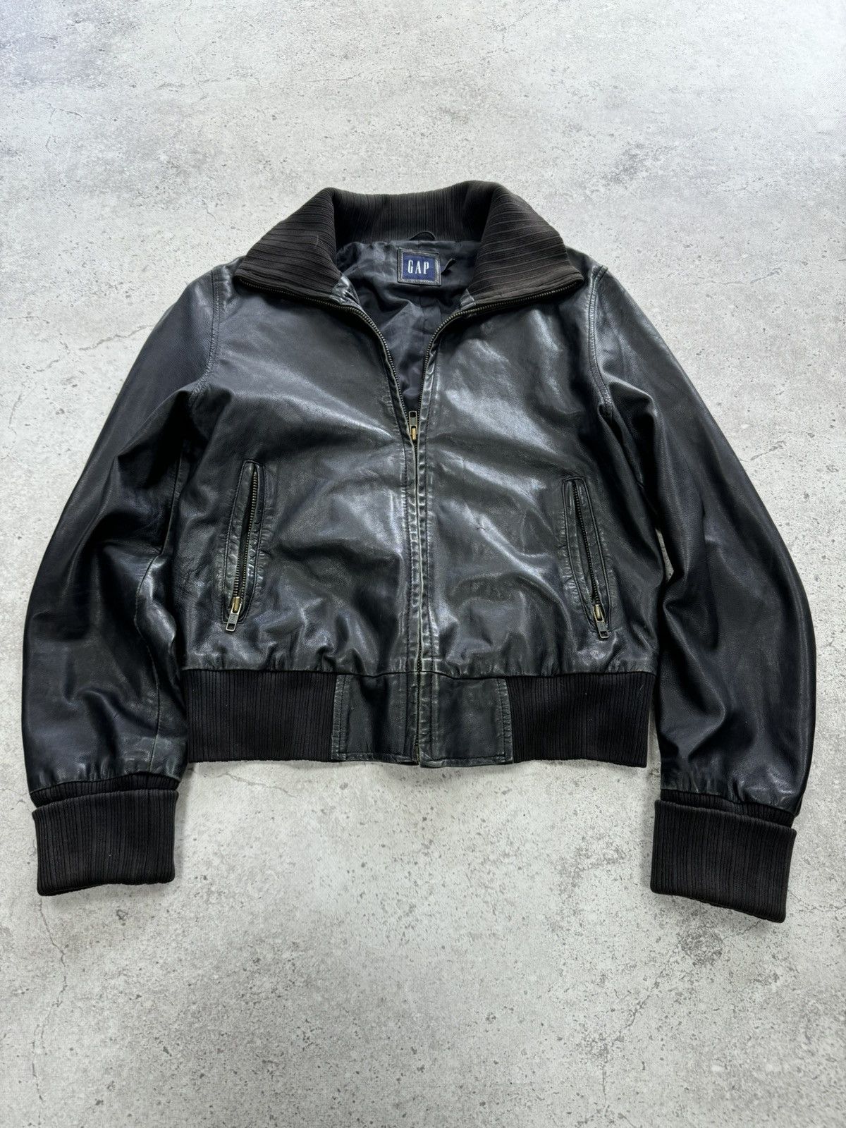 Gap Vintage Gap Leather Bomber Kanye West Style Size US S / EU 44-46 / 1 - 1 Thumbnail