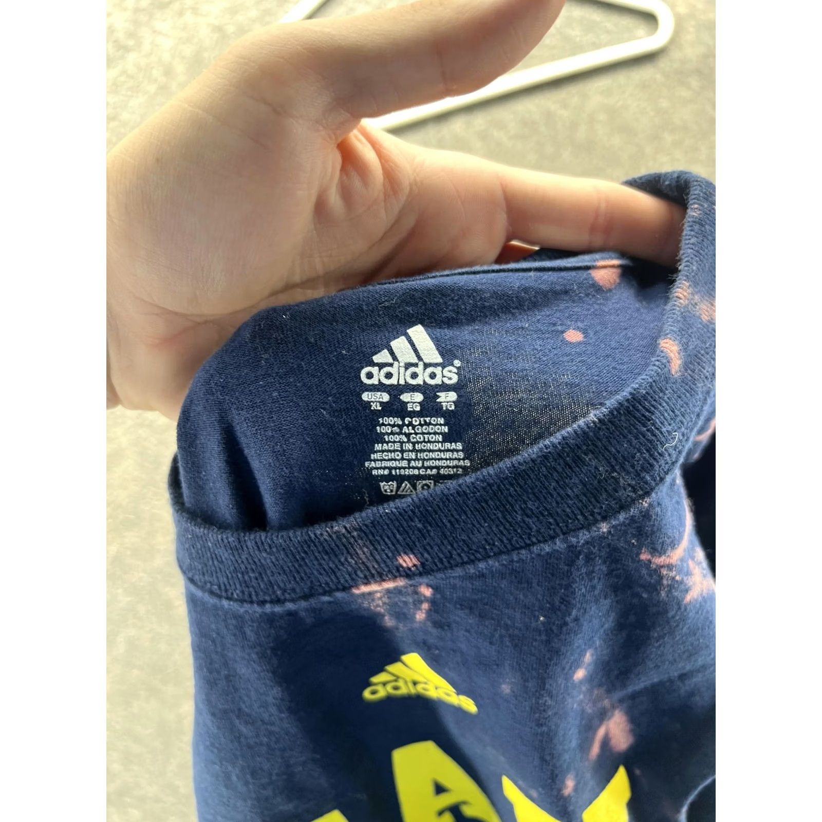 Adidas Adidas Shirt Mens XL Blue Hail Graphic Tee Bleach Dye Tagless Casual Sports Size US XL / EU 56 / 4 - 3 Thumbnail