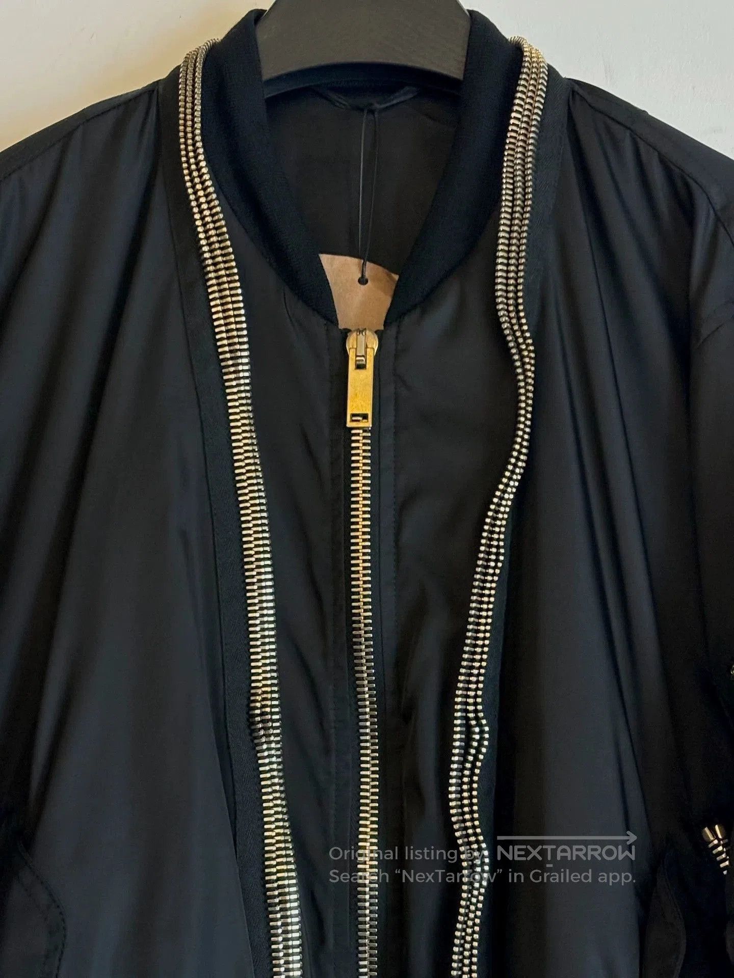 Alexander McQueen Black er Jacket with Zip Front and Ribbed Trim. Size US M / EU 48-50 / 2 - 3 Thumbnail