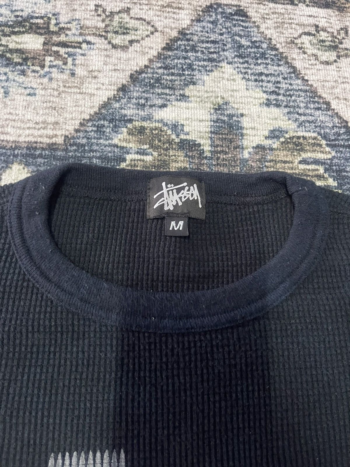 Stussy × Vintage VTG DISTRESSED STUSSY WAFER THERMAL KNIT UNITY IS OUR FORCE Size US M / EU 48-50 / 2 - 5 Thumbnail