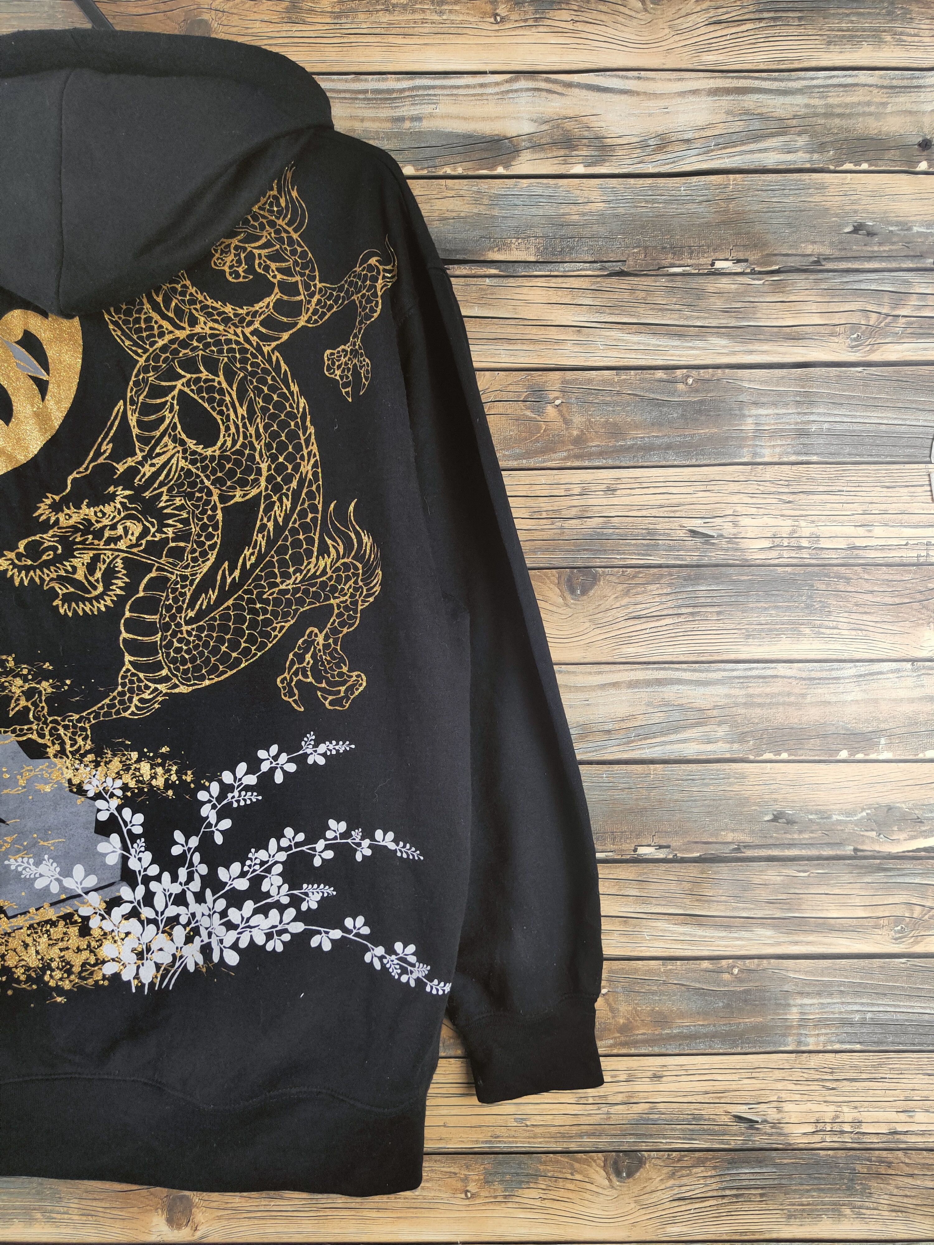 Japanese Brand DL Just Well dragon japan Black Hoodie Sweaters #46-036 Size US XL / EU 56 / 4 - 11 Thumbnail