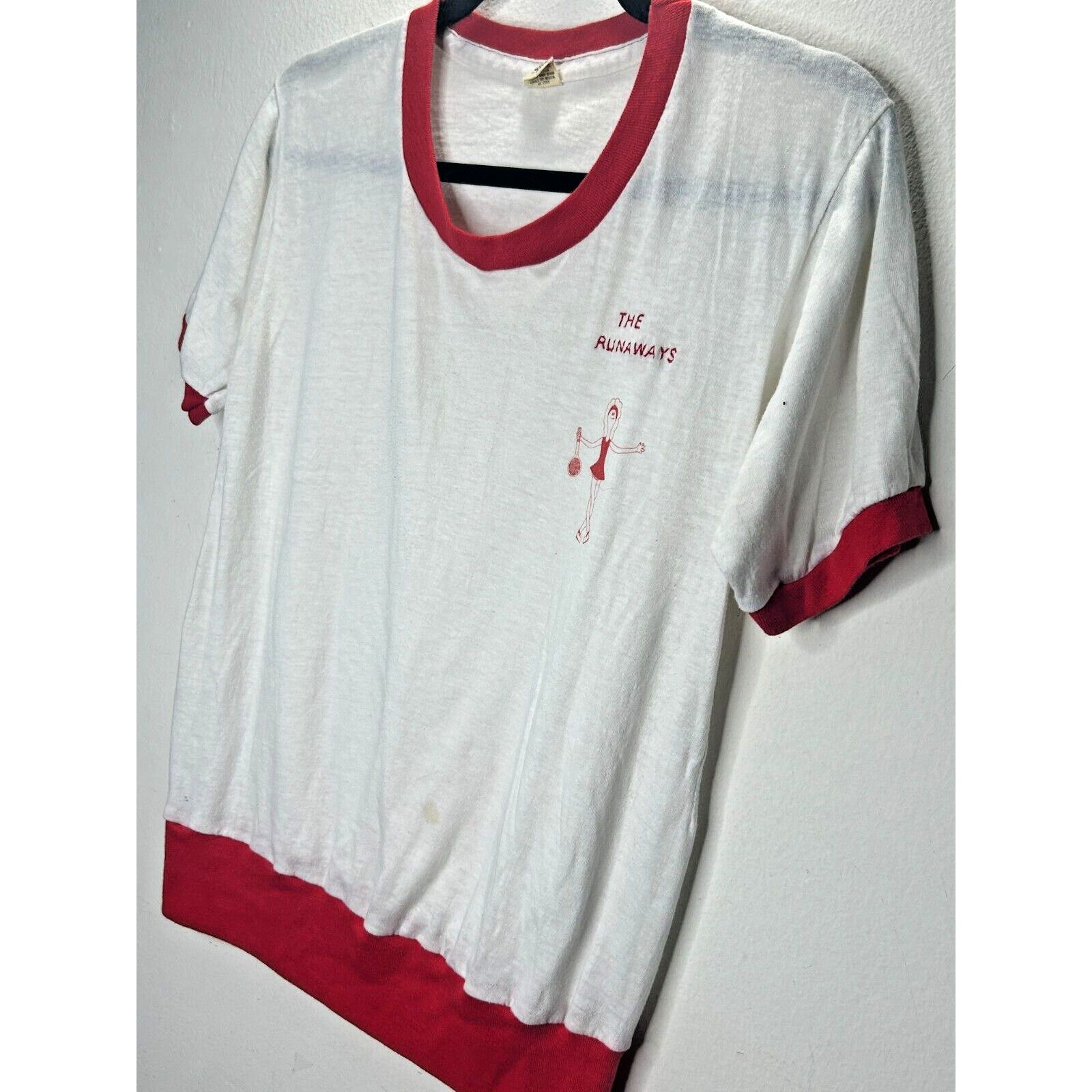 Other Vintage Screen Stars White Tee Red Ringer The Runaways T Size S / US 4 / IT 40 - 2 Thumbnail