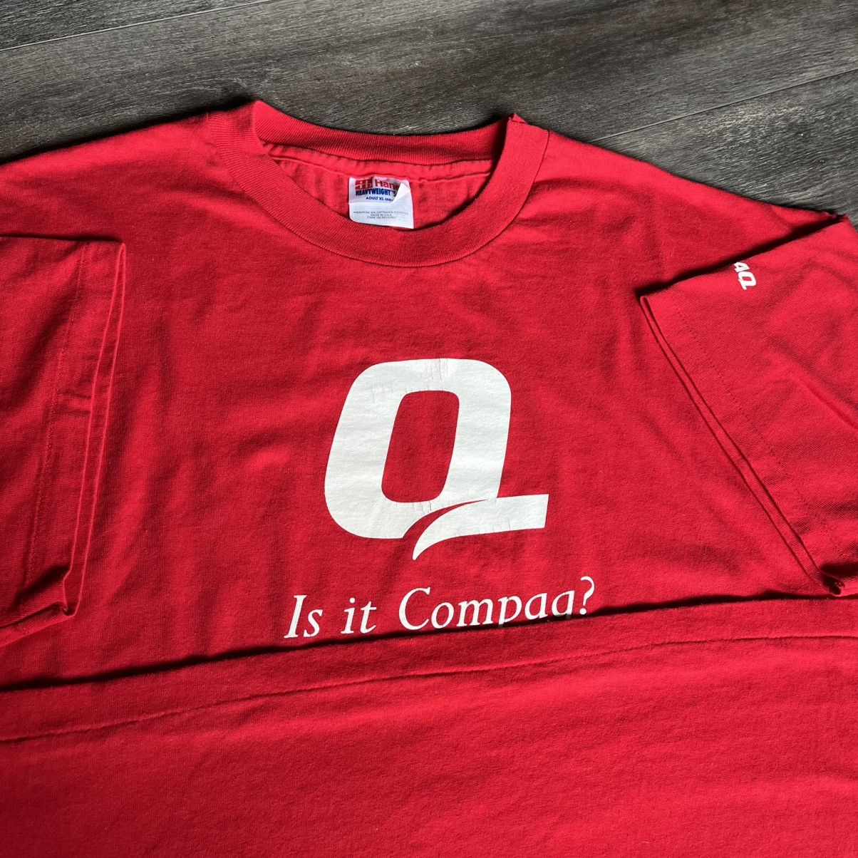 Microsoft × Vintage Vintage 1990s Q Is it Compaq ? Computer Software Graphic Tee Size US XL / EU 56 / 4 - 4 Thumbnail