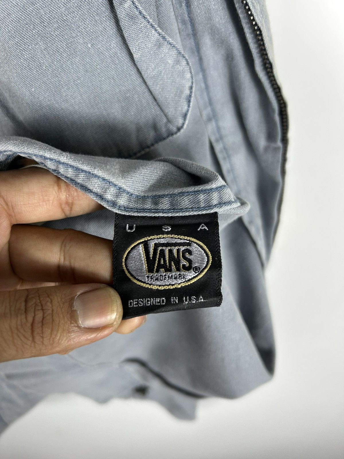 Vans × Vintage ⚡️Vintage 90’s Vans USA Zipper Baggy Shirt Jacket Size US L / EU 52-54 / 3 - 13 Thumbnail