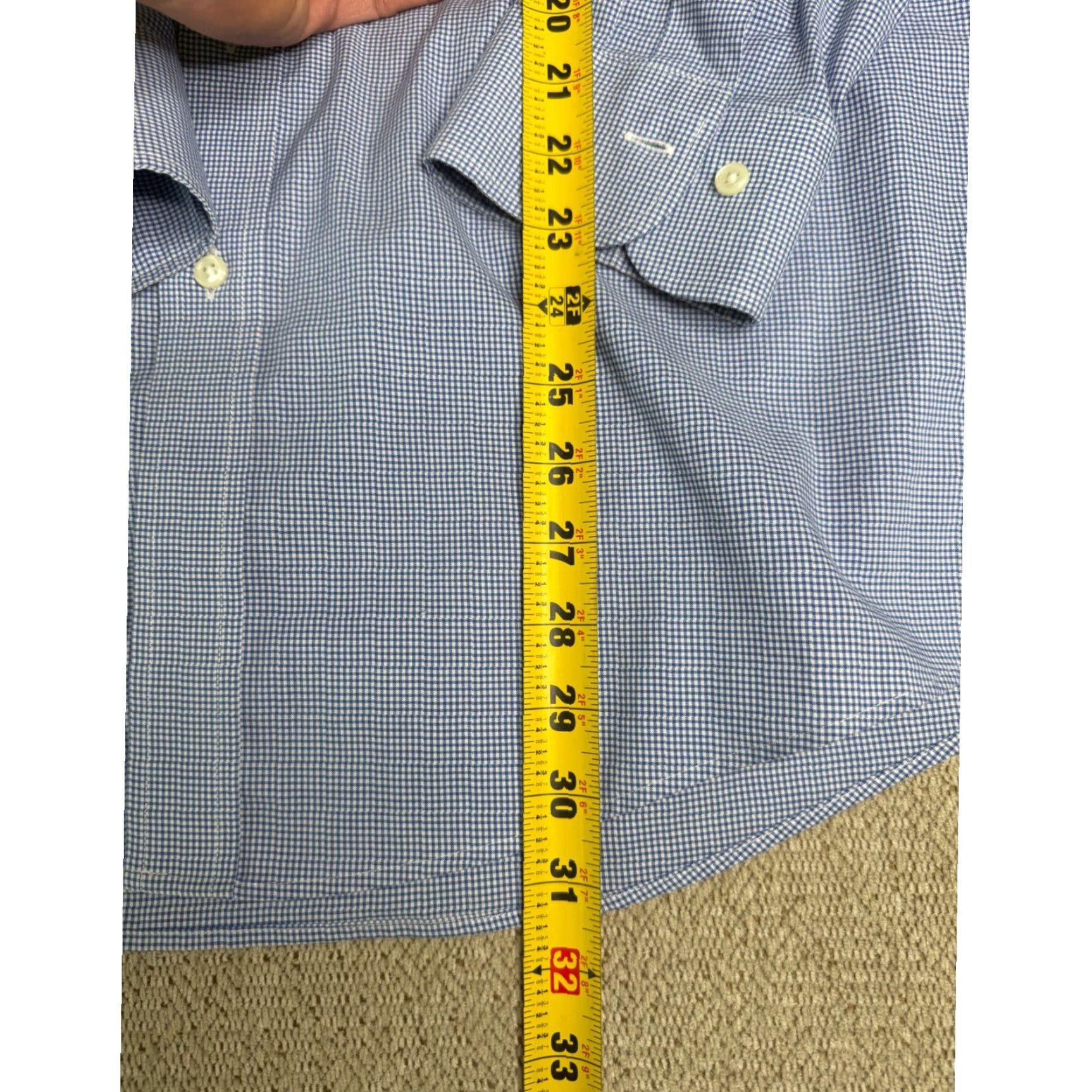 Ralph Lauren VINTAGE? No. (Skip) -> Lauren Ralph Lauren Mens Slim Fit Blue Gingham Check Dress Shirt 16 Size 42R - 5 Thumbnail