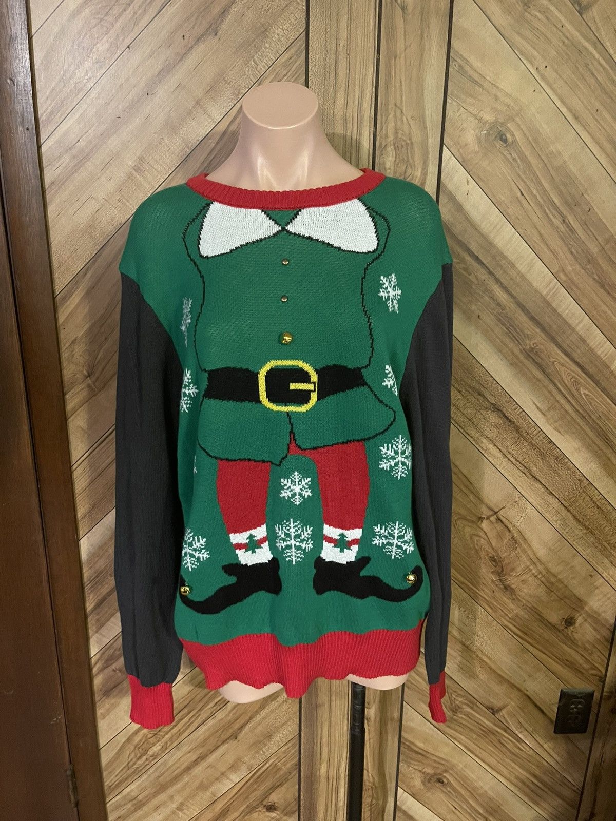 Other Hybrid Holiday Sweater Large Elf Ugly Christmas Sweater Size US L / EU 52-54 / 3 - 2 Thumbnail