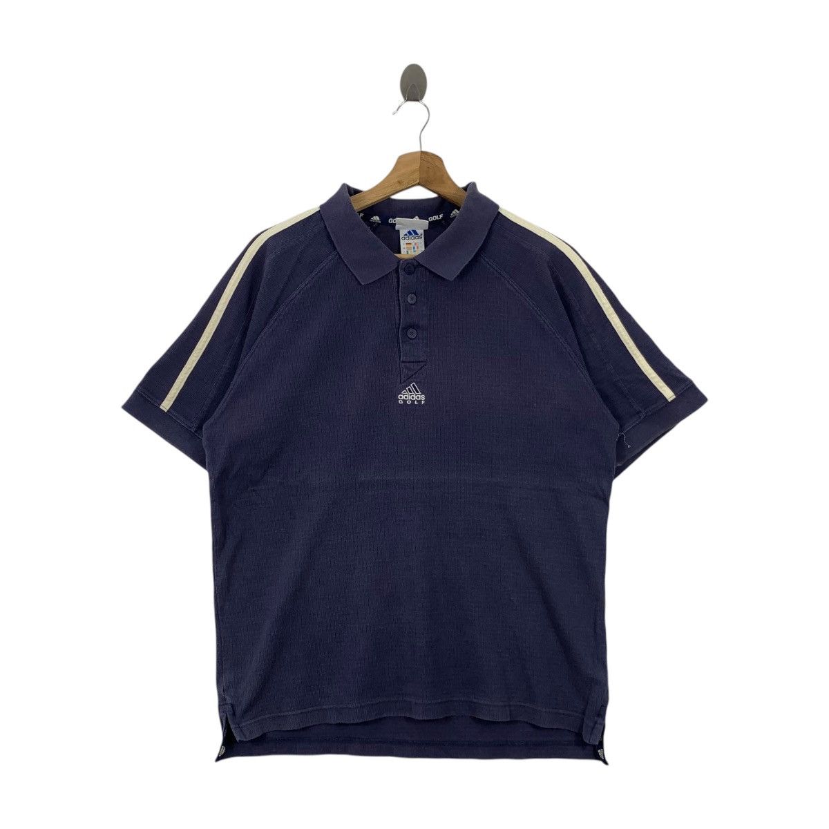 Adidas × Vintage Vintage ADIDAS Golfer Centre Logo Collar Polo Shirt Size US L / EU 52-54 / 3 - 1 Thumbnail
