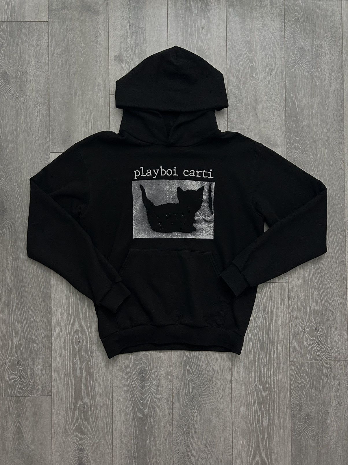 image of Playboi Carti Carti Cat Hoodie in Black, Men's (Size Large)