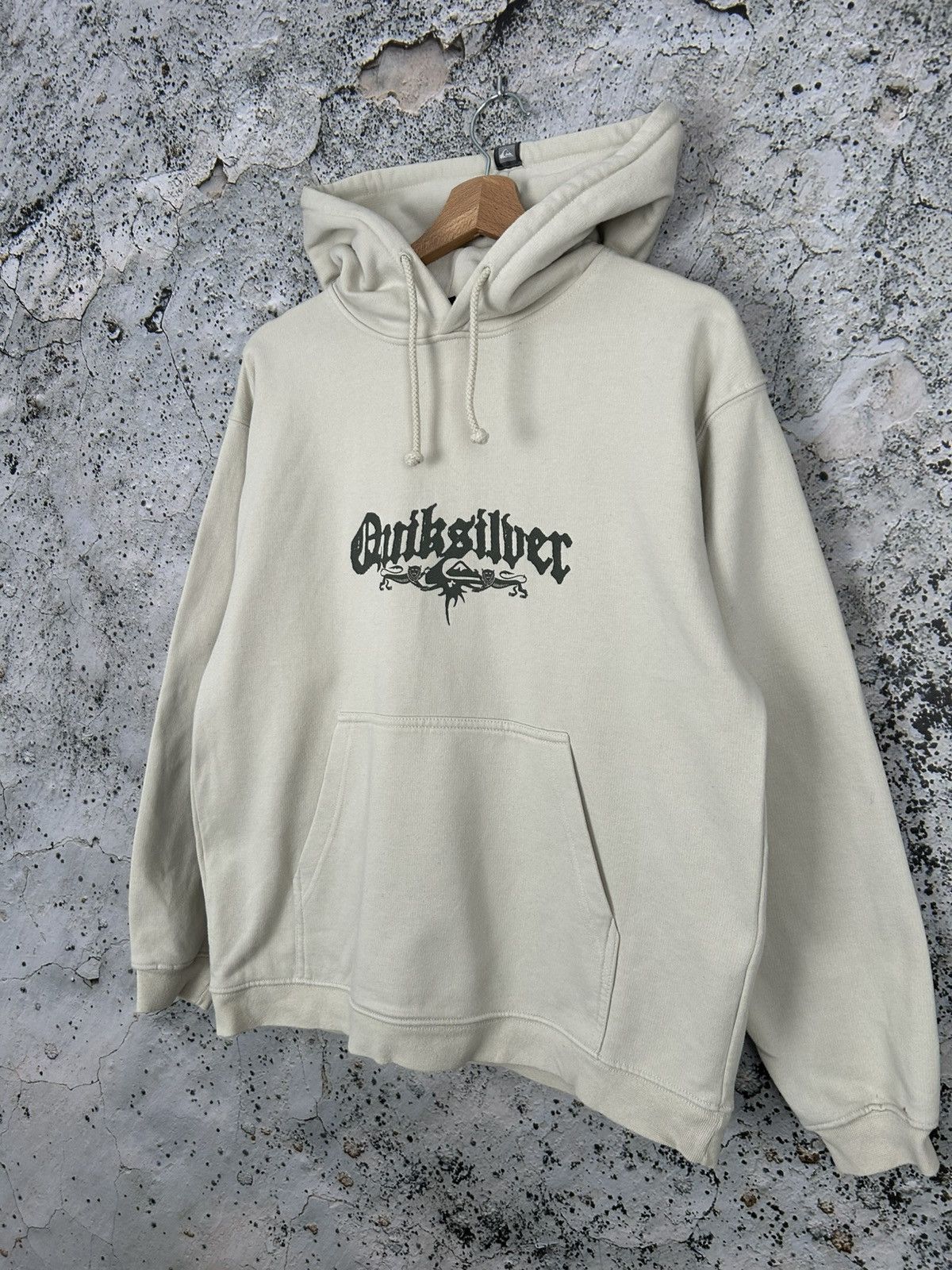 Quiksilver Vintage Quiksilver Beige Hoodie Surf Style Skate 90s Baggy Size US S / EU 44-46 / 1 - 2 Thumbnail