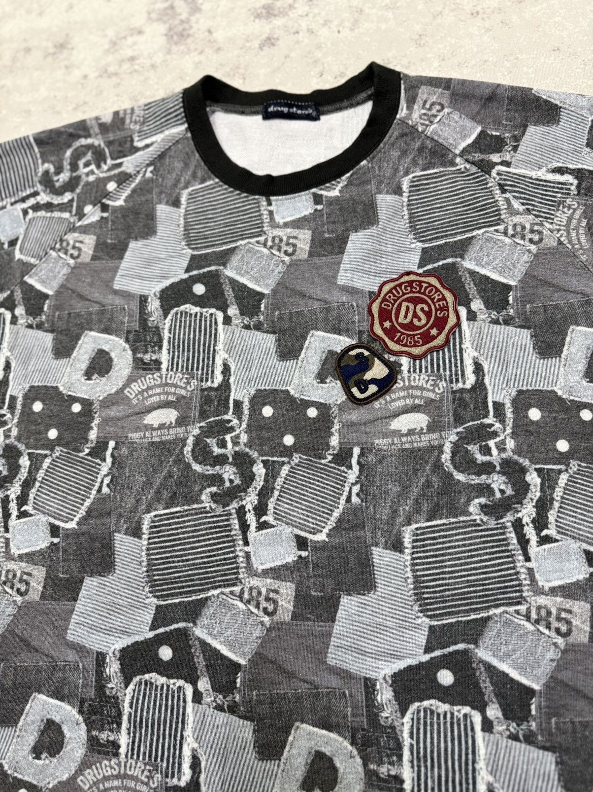 Japanese Brand DRUG STORE ALLOVEPRINT POCKET SWEATSHIRT Size US XL / EU 56 / 4 - 5 Thumbnail