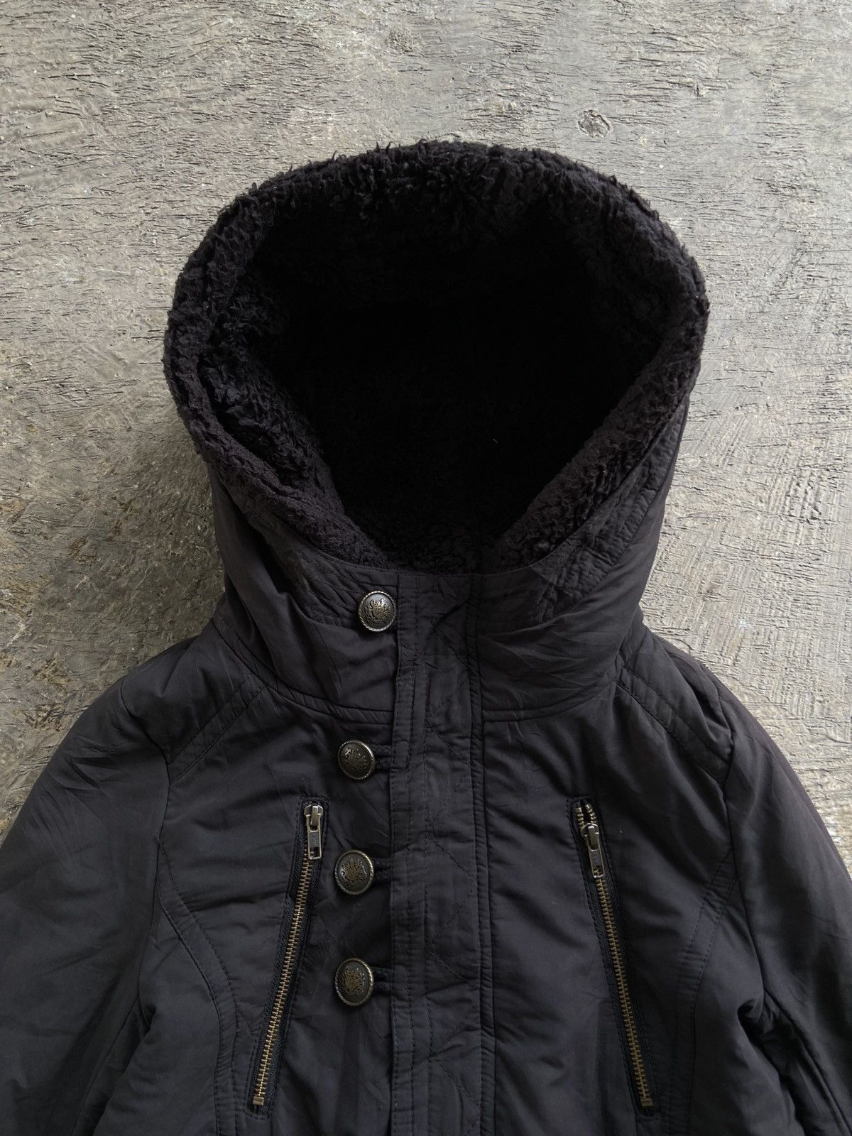 20471120 2000s Black by Moussy - Vkei Style Layered Sherpa Jacket Size US M / EU 48-50 / 2 - 3 Thumbnail