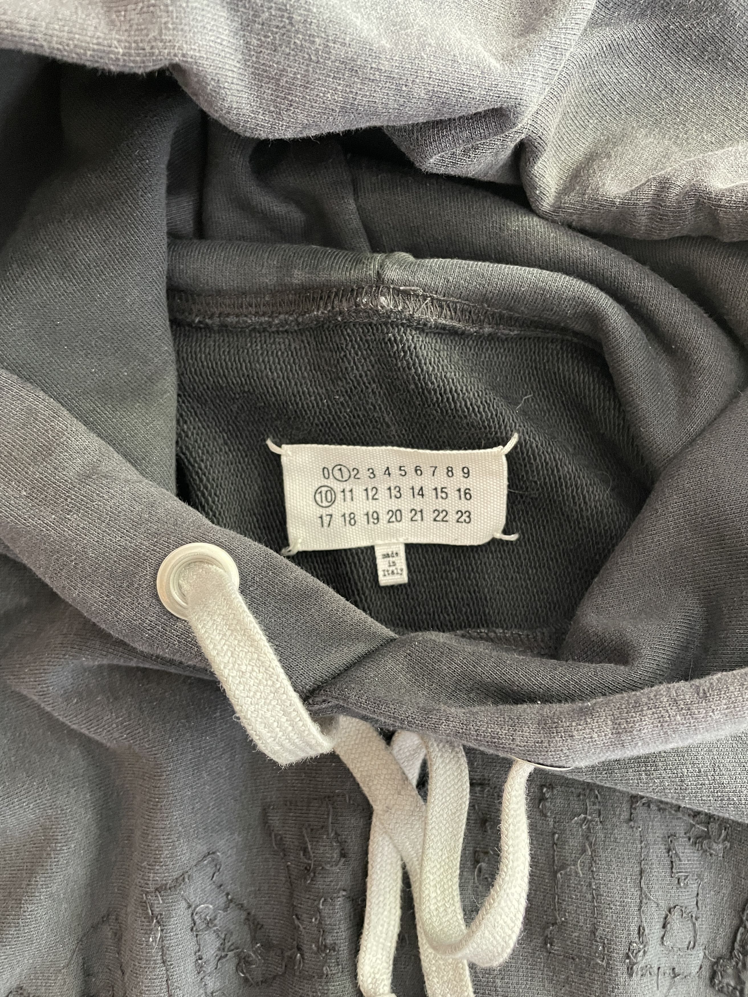 Maison Margiela Distressed and faded hoodie with margiela lace belt as cord Size US L / EU 52-54 / 3 - 4 Thumbnail
