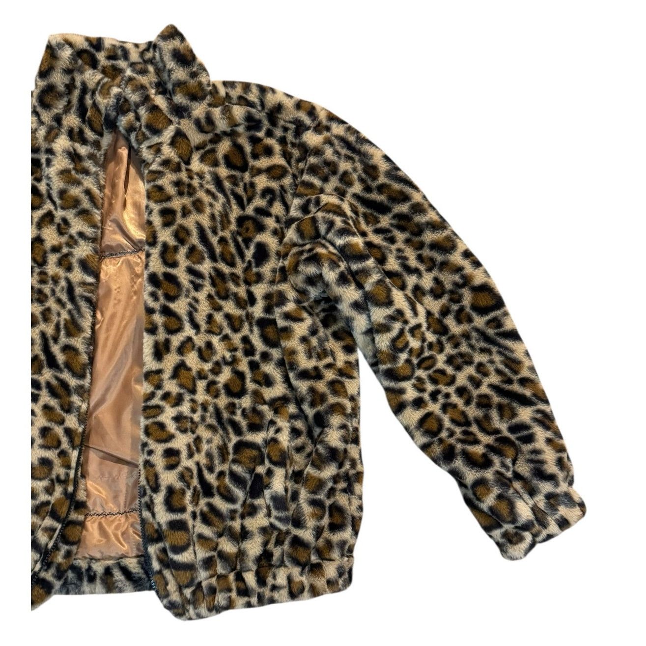 Shein DEF LEPPARD 80s Rock Upcycled Retro Leopard Faux Fur Jacket Size L / US 10 / IT 46 - 7 Thumbnail