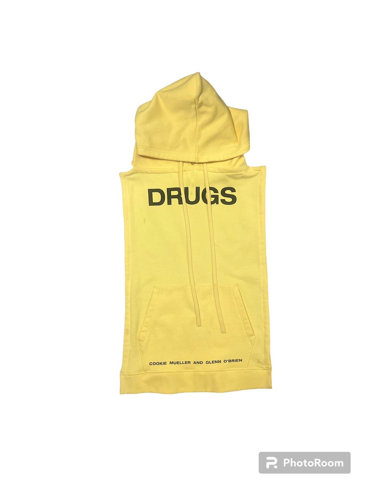 image of Raf Simons Drugs Aw 19 Panel Hoodie in Yellow, Men's (Size Medium)