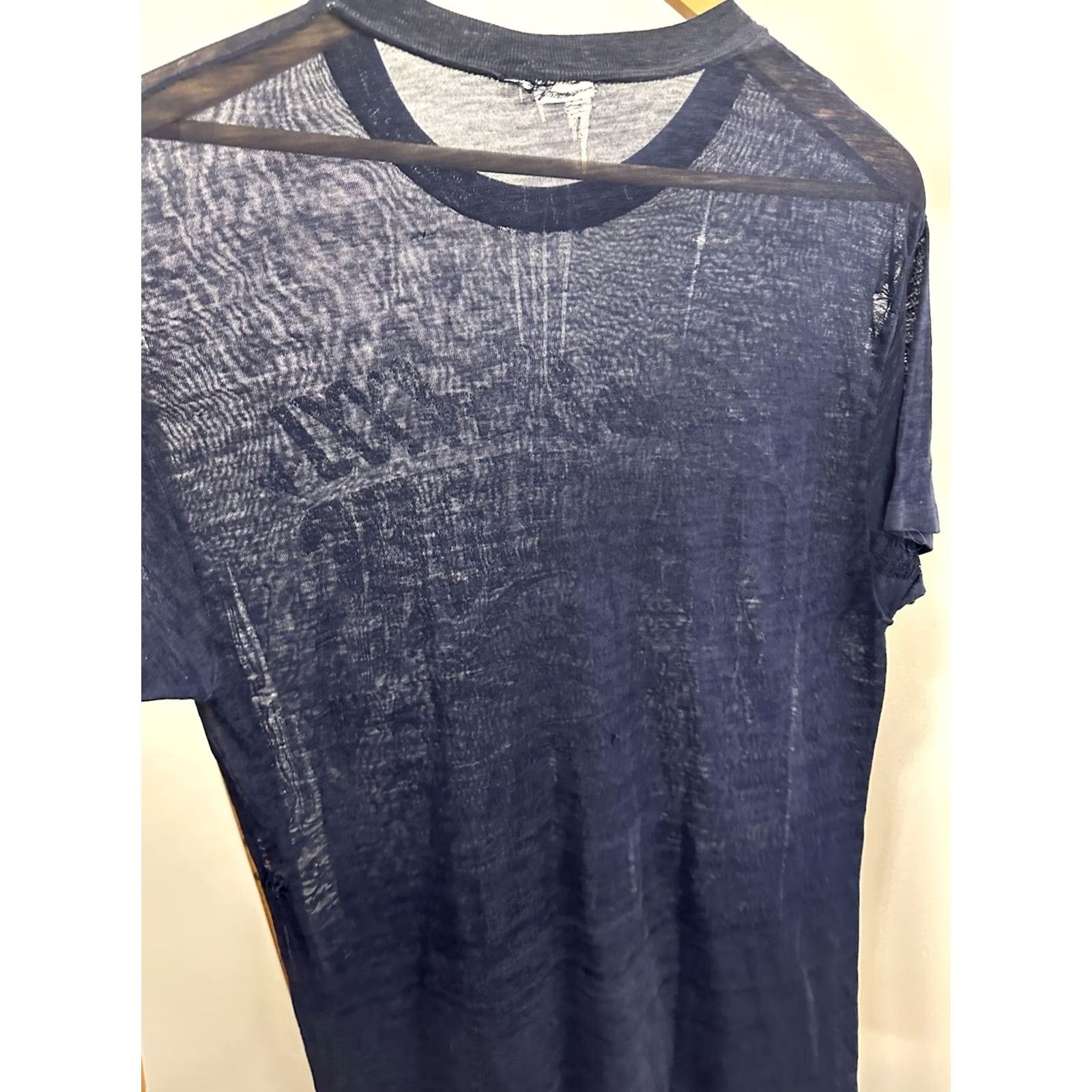 Vintage VTG 80s Super Bowl XXI 1986 Champions NY Giants NFL Paper Thin Burnout T-Shirt L Shirt Mens Blue Distressed Football Thin Thrashed Threadbare Worn Size US L / EU 52-54 / 3 - 5 Thumbnail